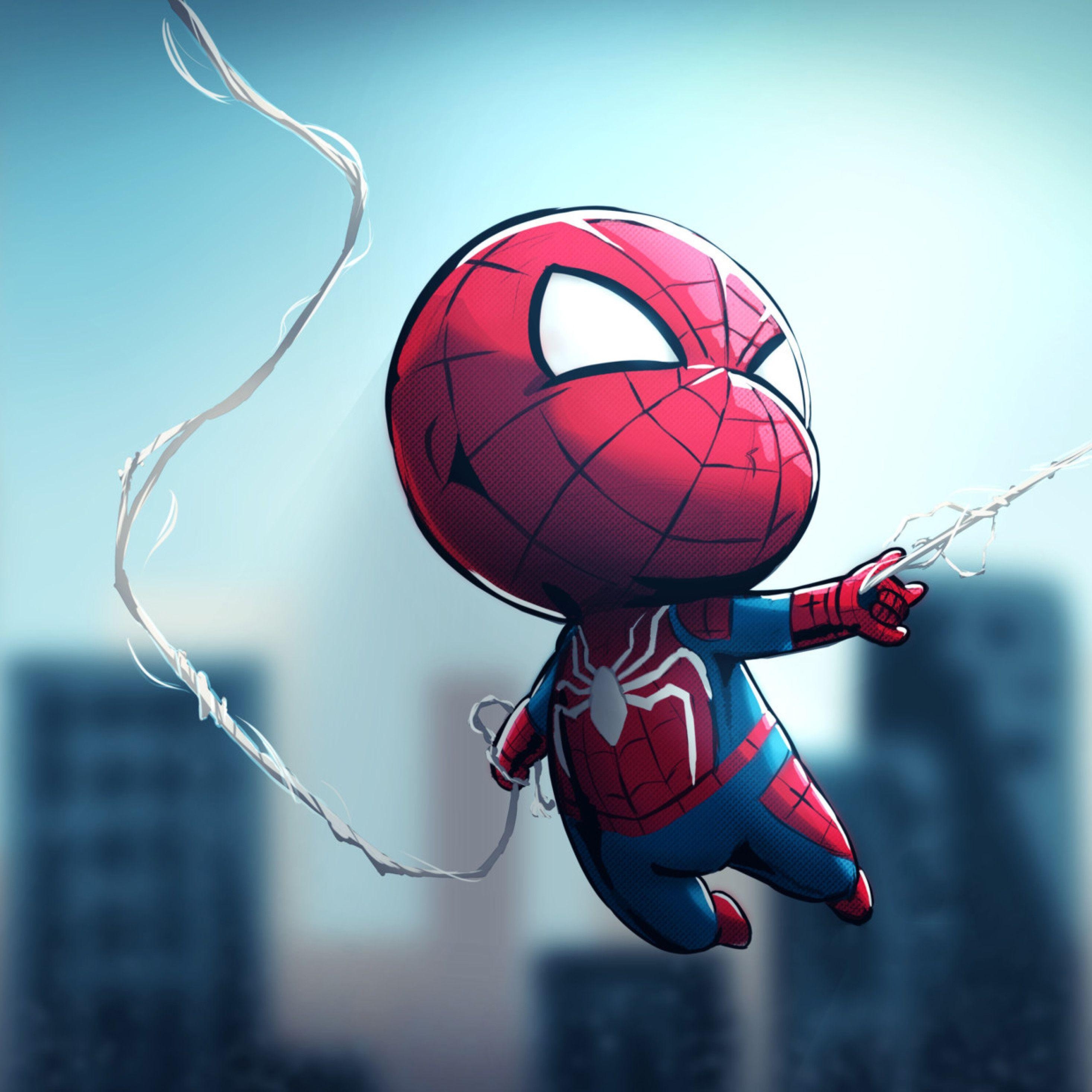 Spiderman, Chibi, iPad Pro, 4K, Hintergrund, 2940x2940 4K Handy