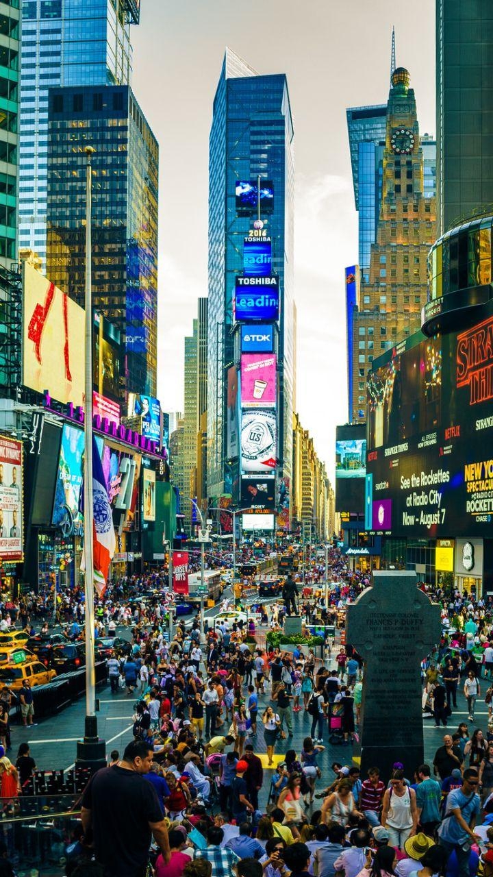 Times Square, von Menschen gemacht, Stadt, Hintergrund, Reisen, 720x1280 HD Handy