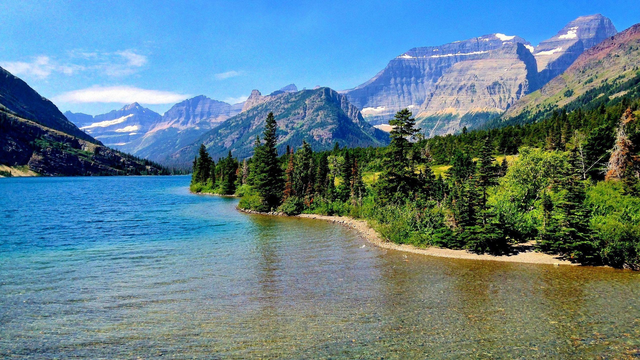 Cosley, See, Nationalpark, Montana, USA, 2560x1440 HD Desktop