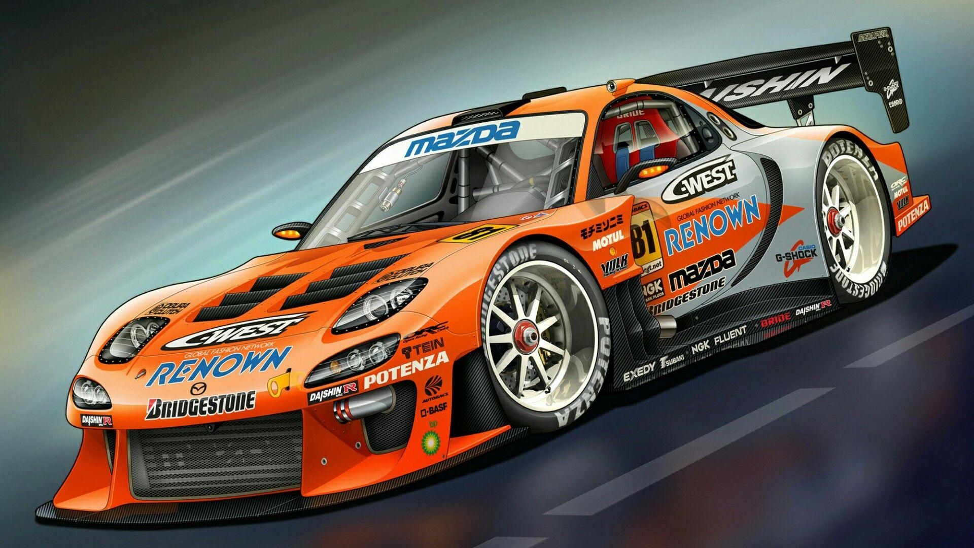 Mazda RX-7, Rennwagen, Studio, Motorsport, Bild, 1920x1080 Full HD Desktop