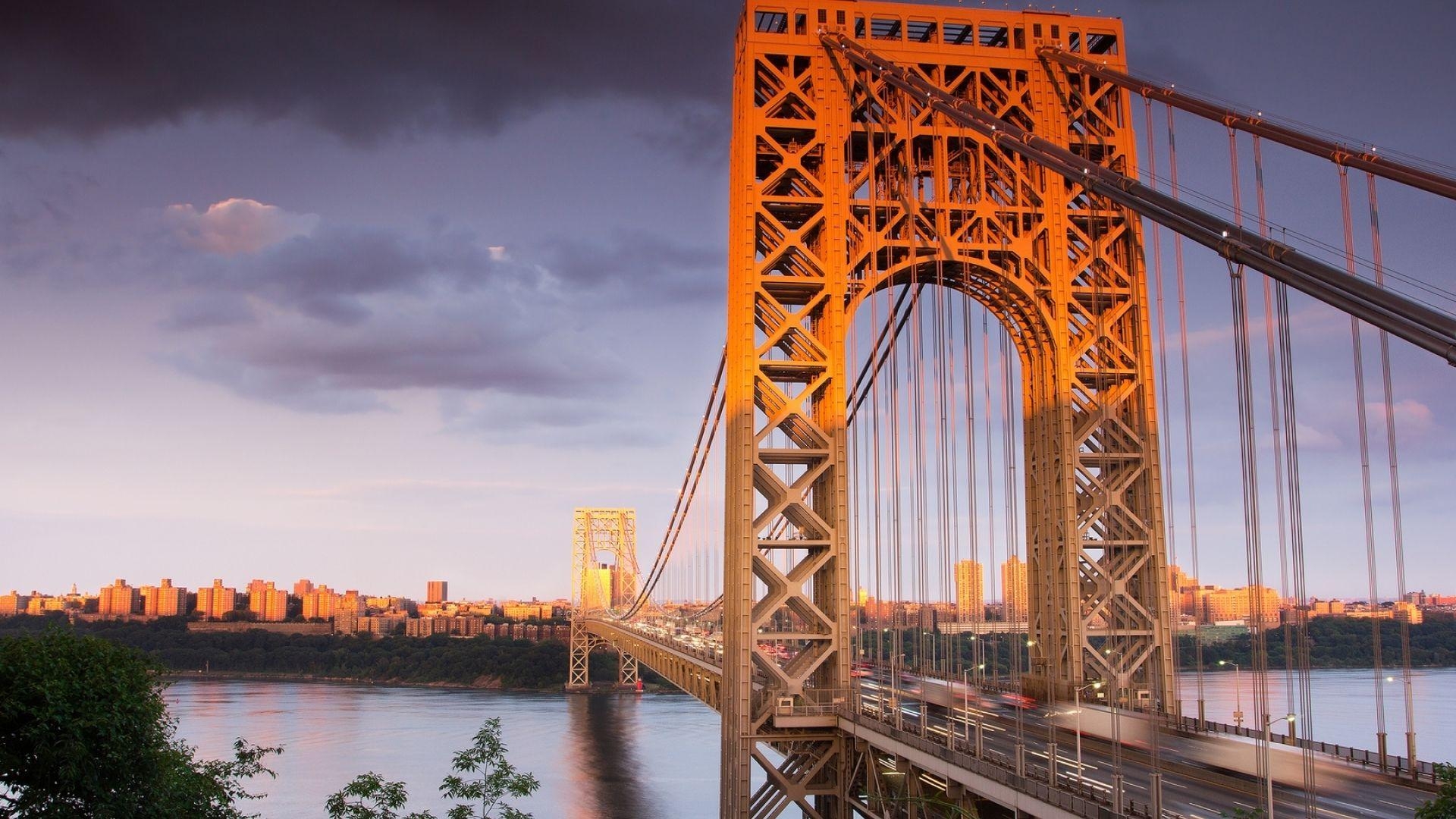 George Washington Brücke, New Jersey, USA, 1080p, Bauwerk, 1920x1080 Full HD Desktop