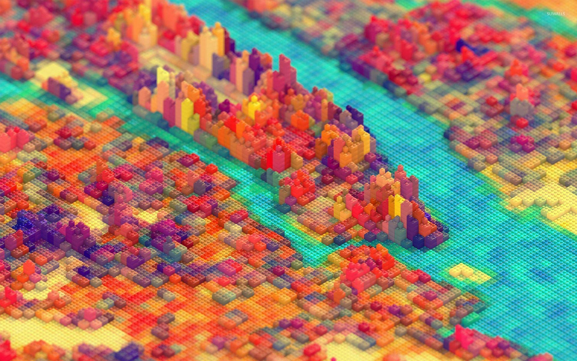 LEGO, Bunte Landschaft, Bild, Kreativität, Steine, 1920x1200 HD Desktop