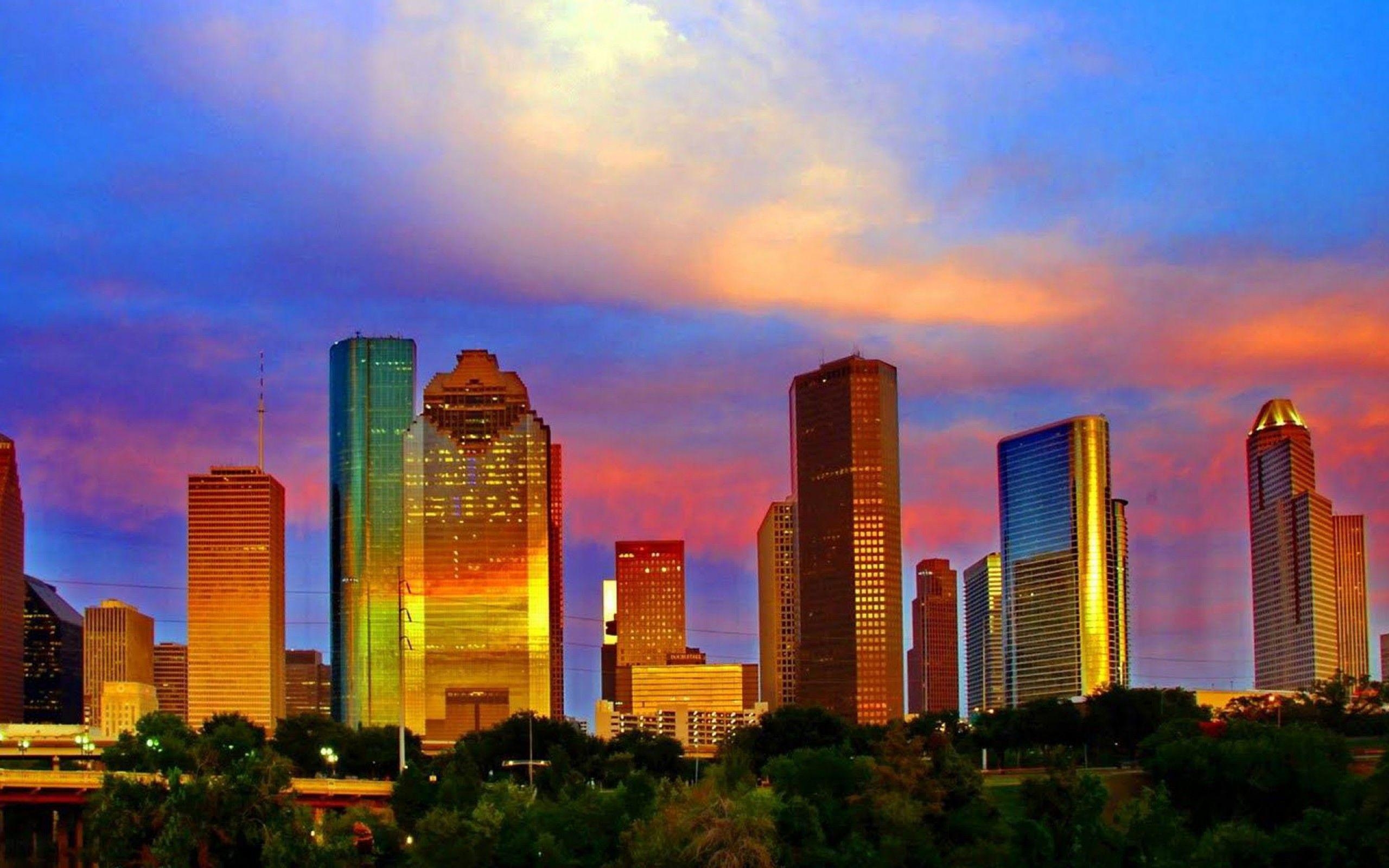 Houston, Texas, Panorama, Stadtbild, Hochhaus, 2560x1600 HD Desktop