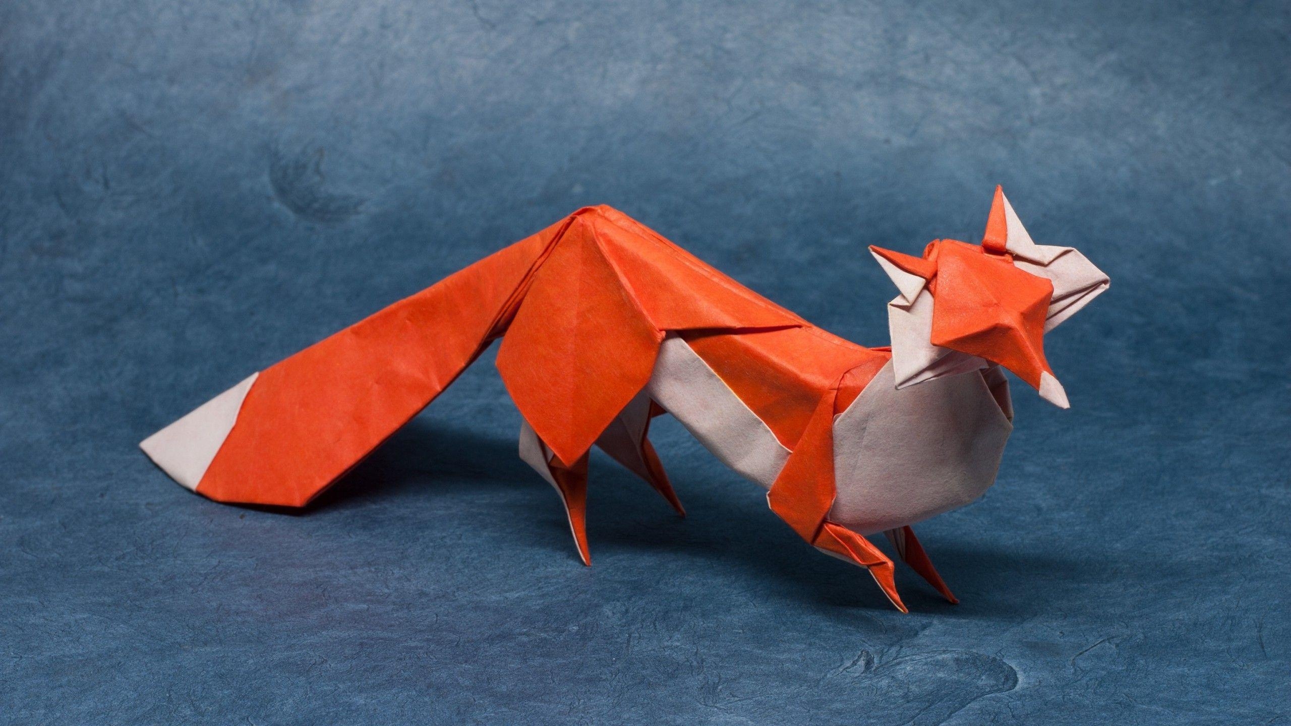 Kunst, Natur, Tiere, Fuchs, Origami, 2560x1440 HD Desktop