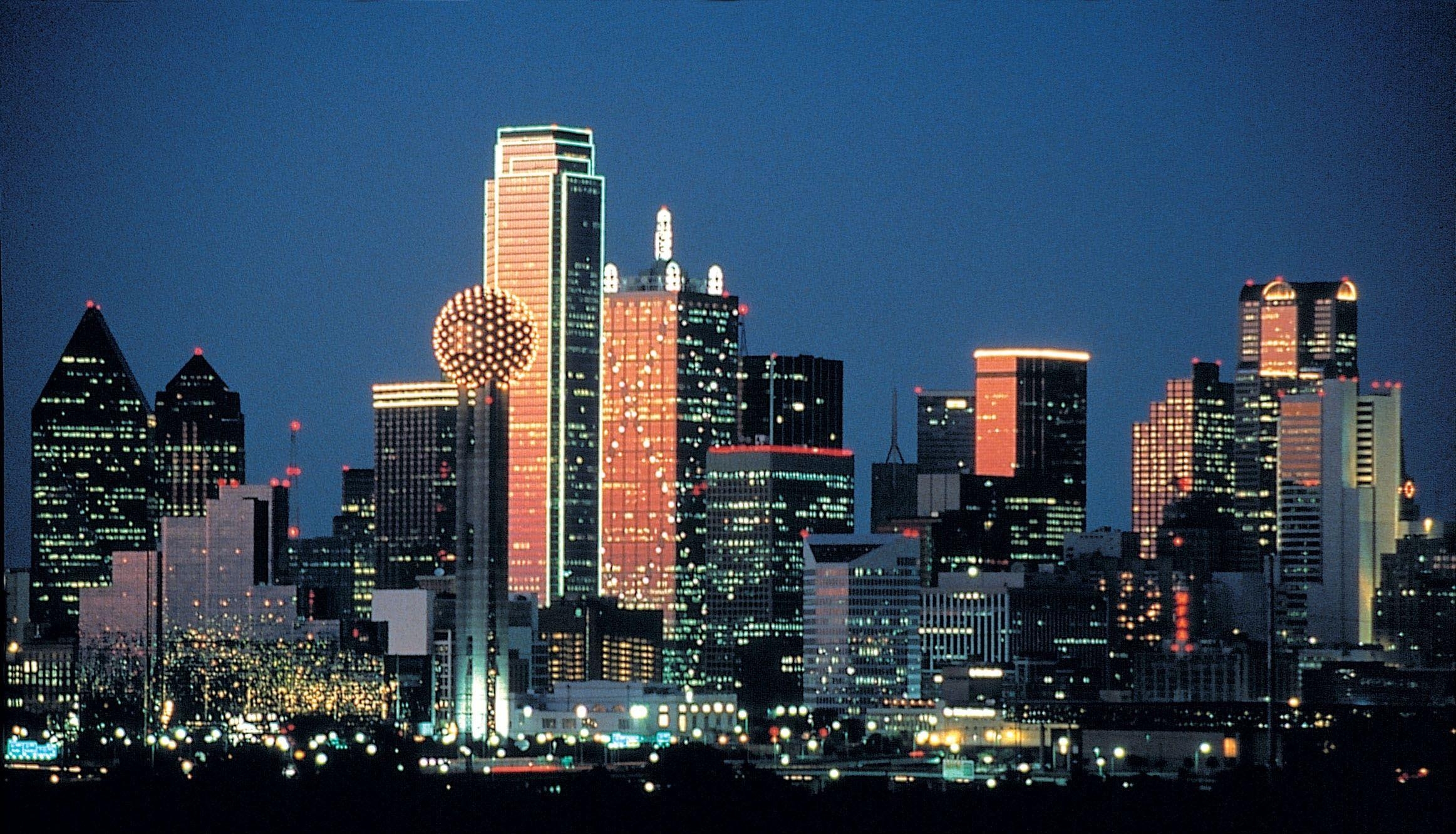 Dallas, Texas, Nacht, Reisen, Skyline, 2330x1340 HD Desktop