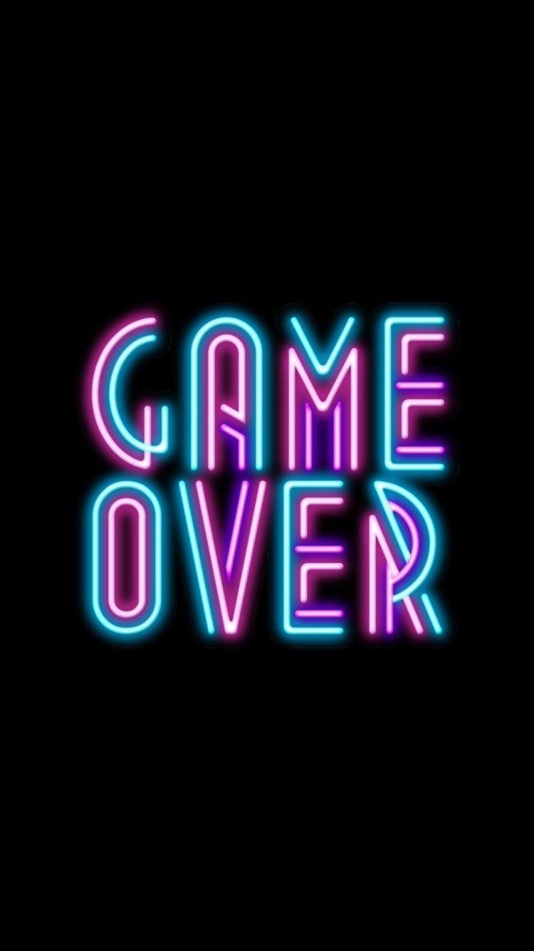 Gameover, Neon, Neonlichter, Hintergrund, Spiele, 750x1340 HD Handy