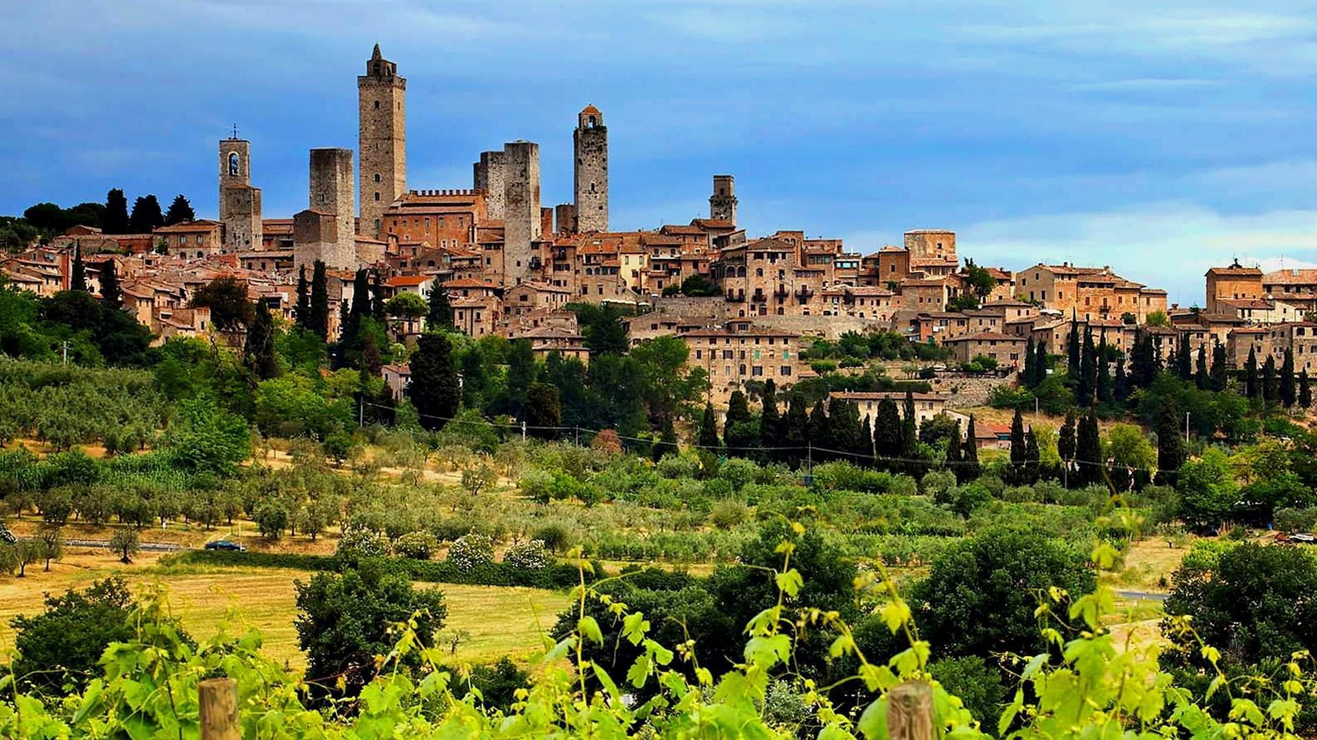 Toskana, San Gimignano, Reise, Landschaft, Italien, 1920x1080 Full HD Desktop