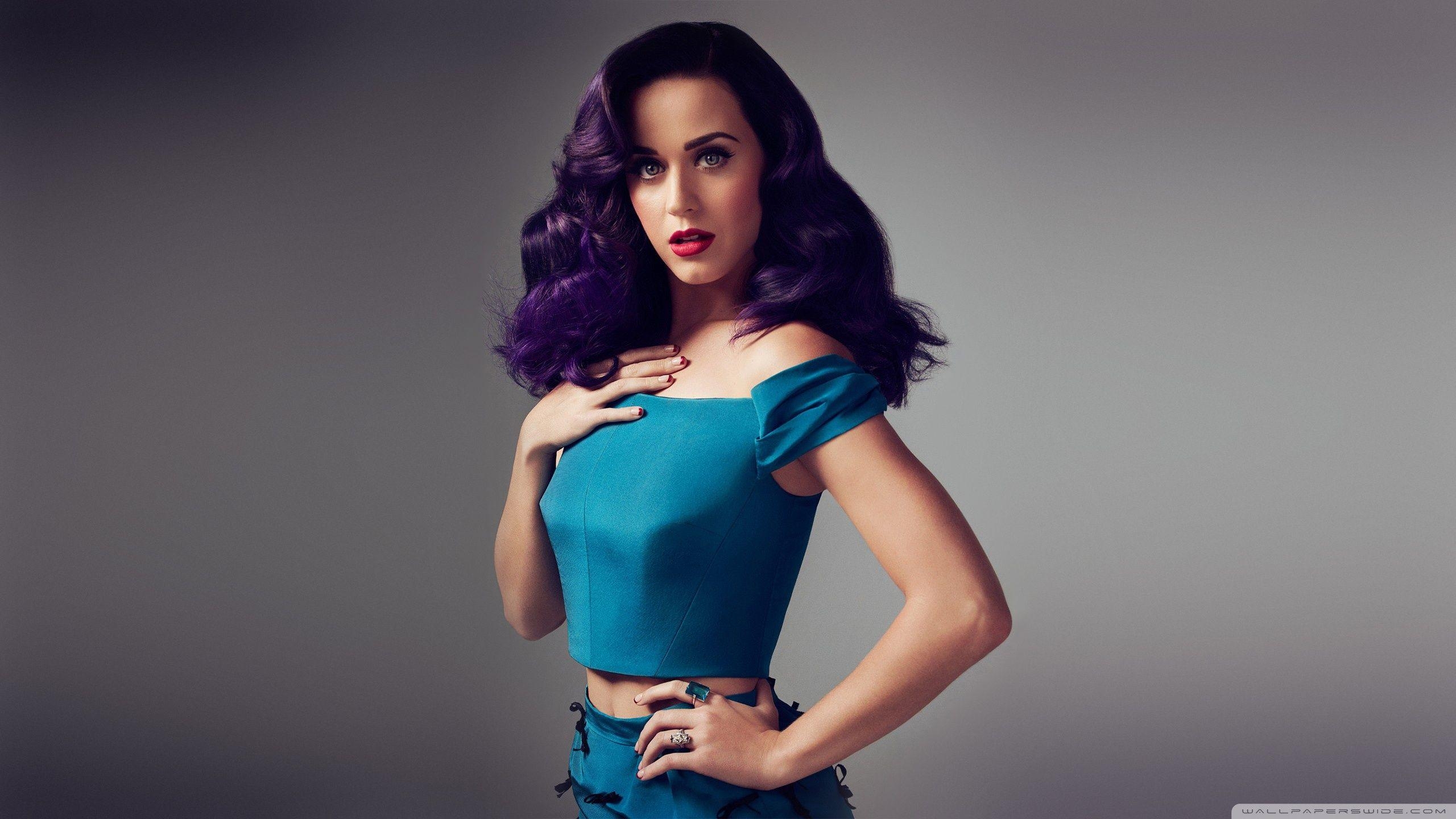 Katy Perry, Lila Haar, 4K, HD, Fernseher, 2560x1440 HD Desktop