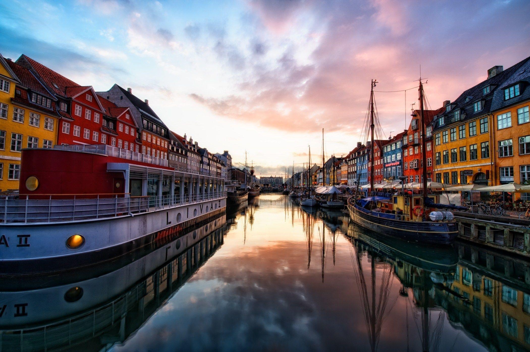 Kopenhagen, bunte Häuser, Nyhavn, dänisch, malerisch, 2110x1400 HD Desktop