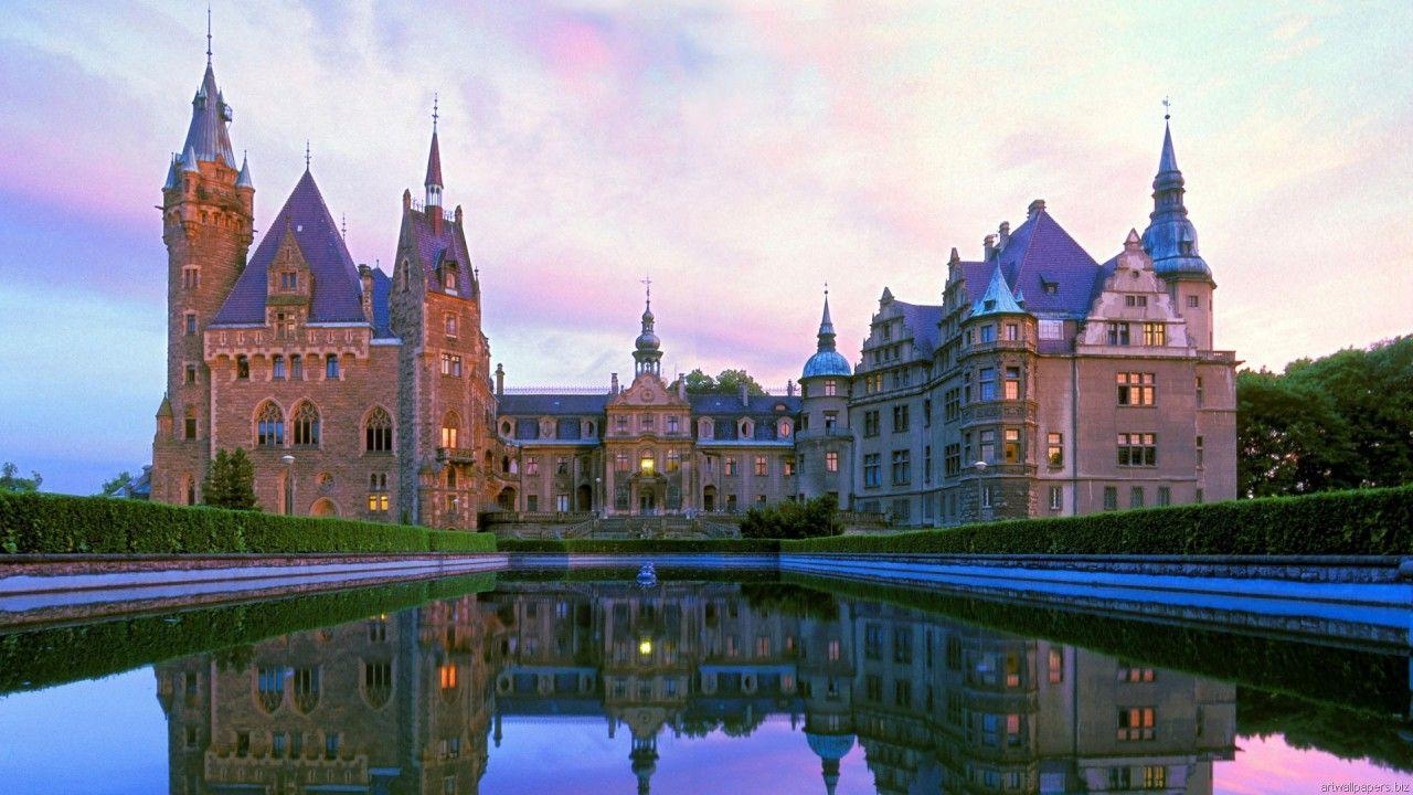 Moszna Schloss, Polen, Stockfoto, Architektur, 1280x720 HD Desktop