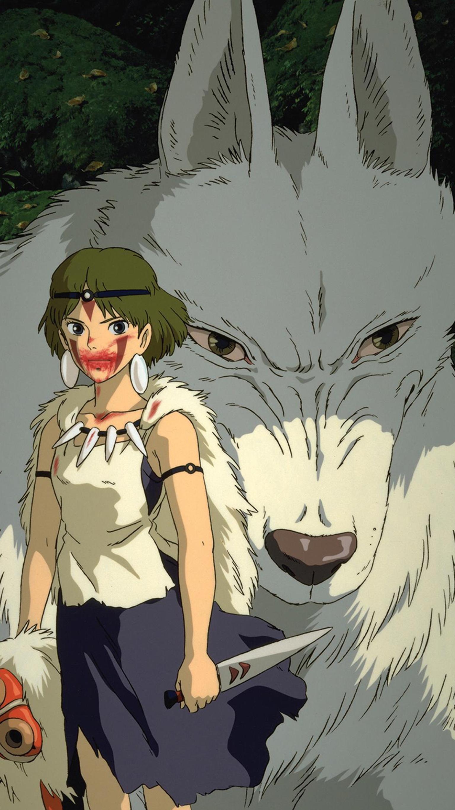 Prinzessin Mononoke, 1997, Anime, Smartphone, Ghibli, 1540x2740 HD Handy