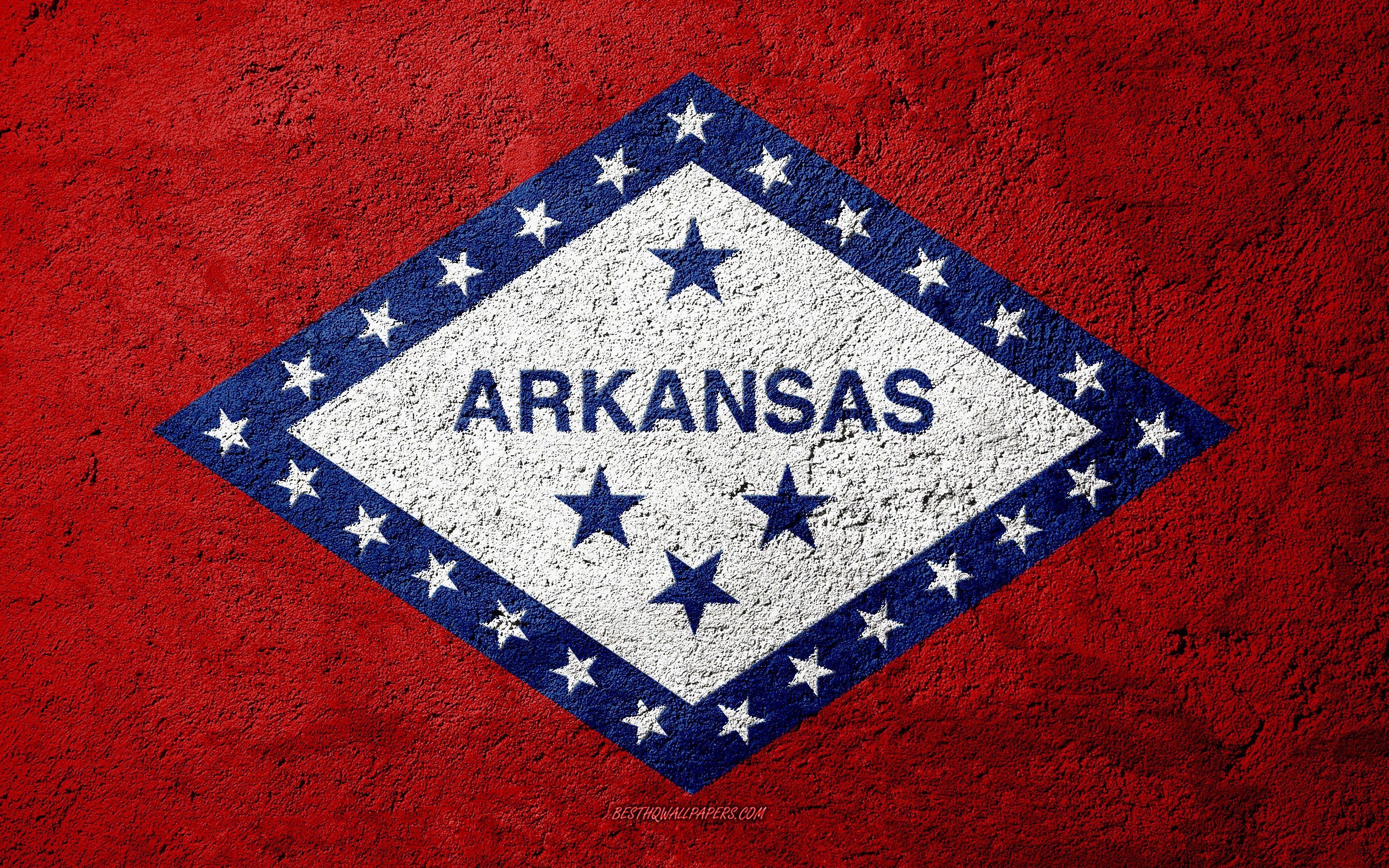 Arkansas, Flagge, Staat, Reisehintergrund, Download, 2880x1800 HD Desktop