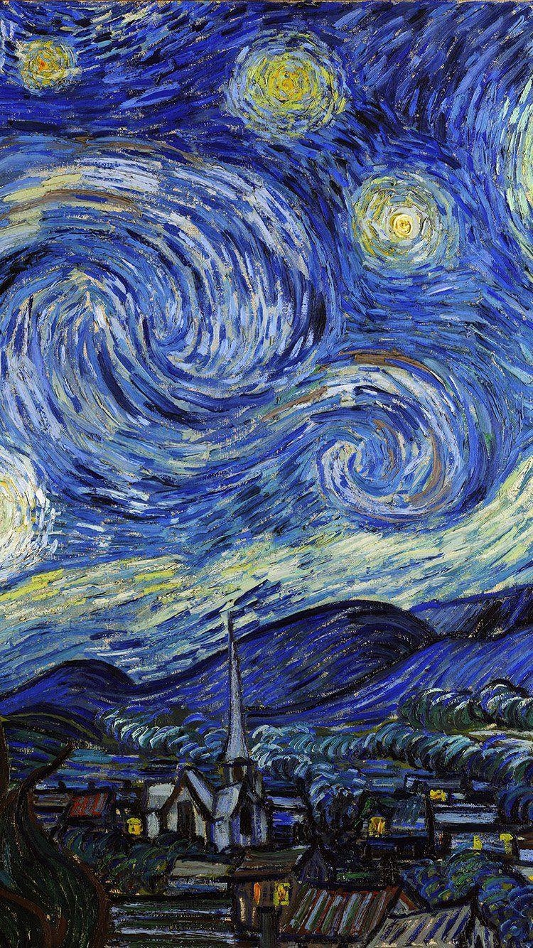 iPhone 6, Sternennacht, van Gogh, Klassische Kunst, Malerei, 750x1340 HD Handy