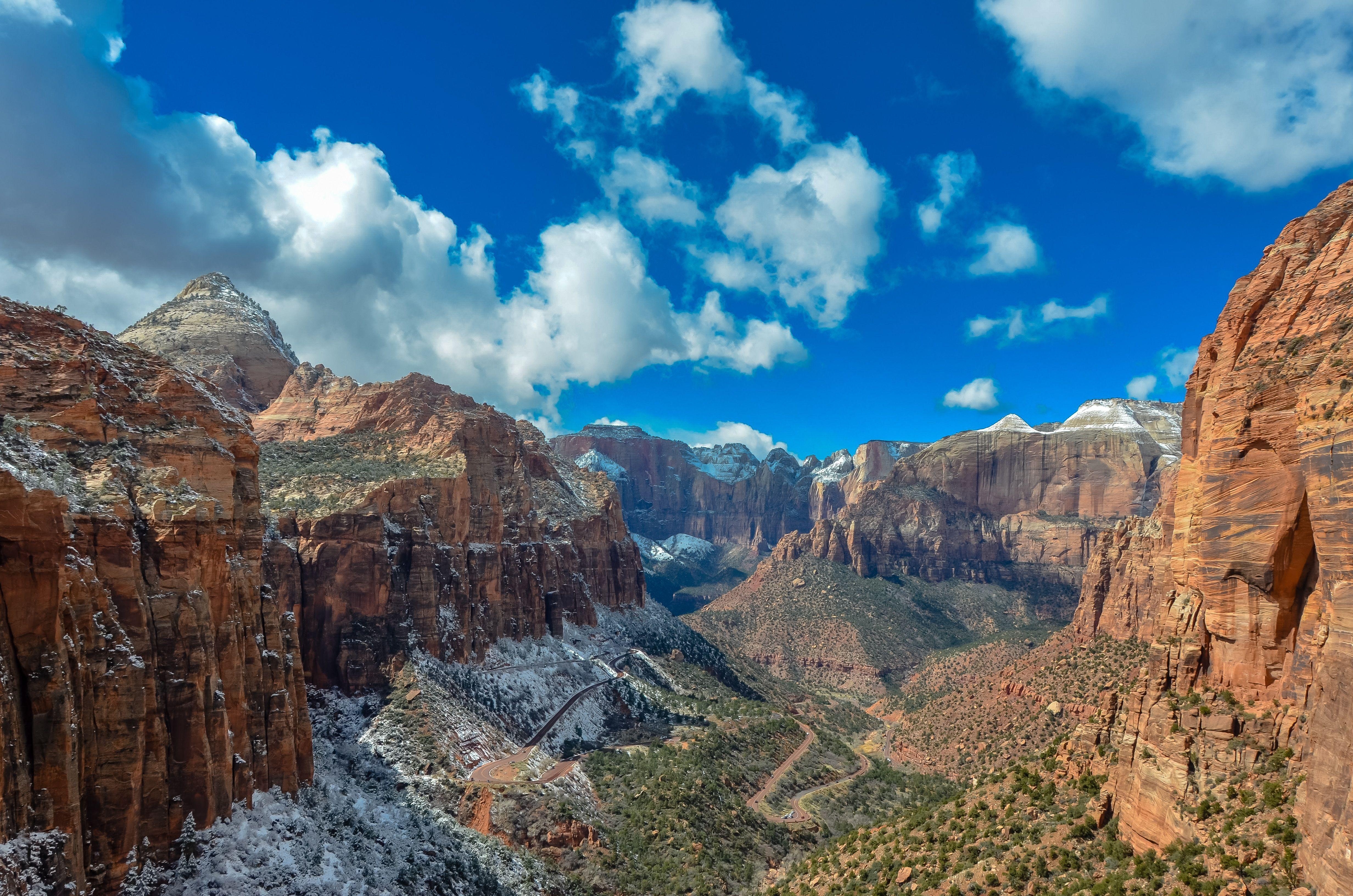 Zion Nationalpark, Wolken, Canyon, Aussichtspunkt, Wanderweg, 4930x3270 4K Desktop