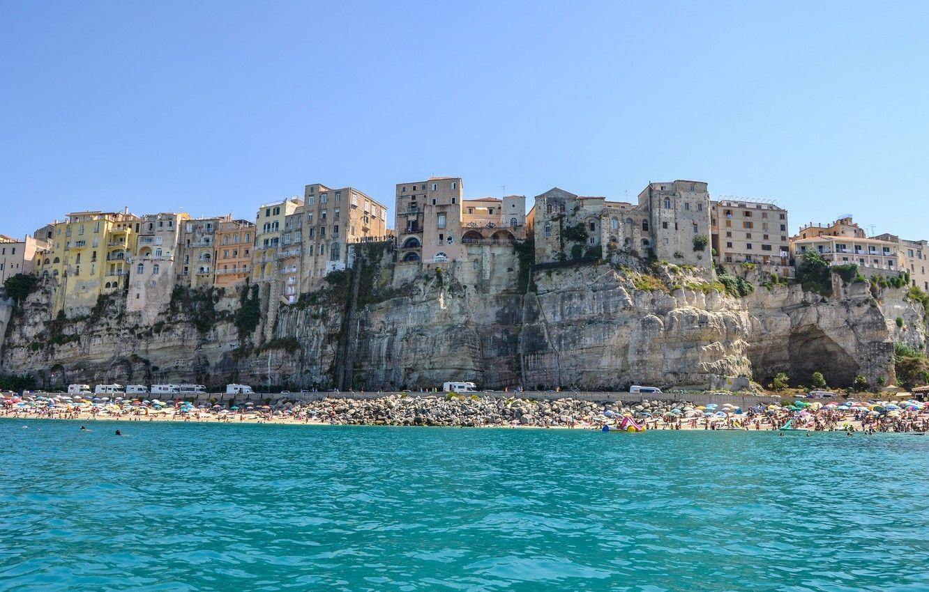 Calabria Meer Strand Felsen Tropea, 1340x850 HD Desktop