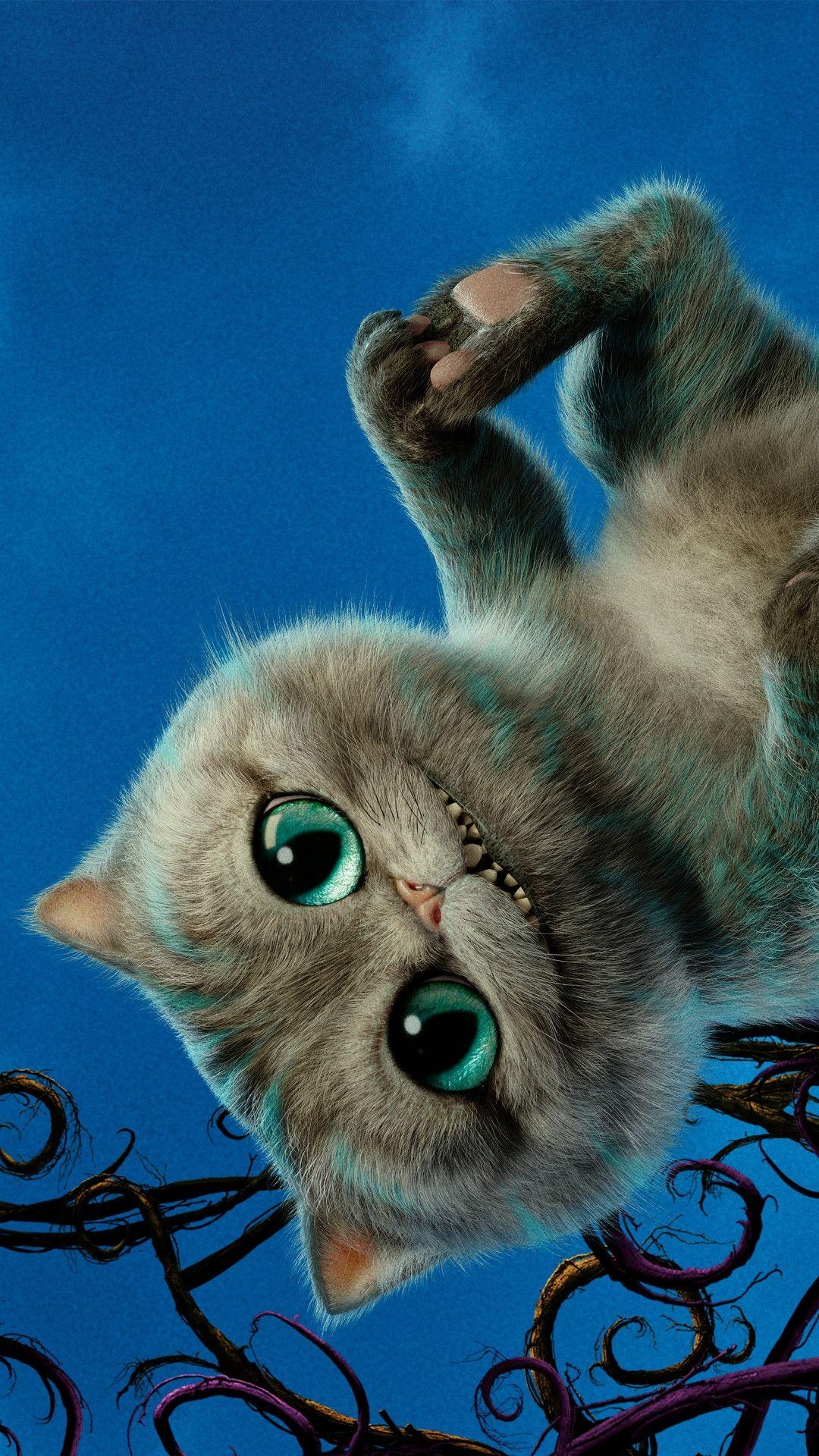 Cheshire Cat, iPhone, Bild, Grinsekatze, Cartoon, 1080x1920 Full HD Handy