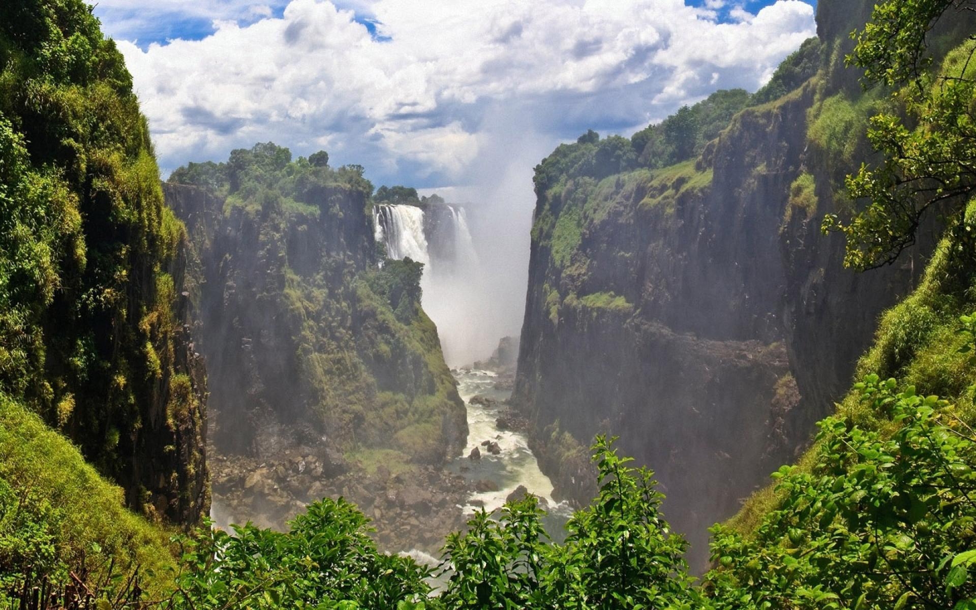 Victoriafälle, Naturbild, Reiseziel, Wasserhoch, Afrika, 1920x1200 HD Desktop