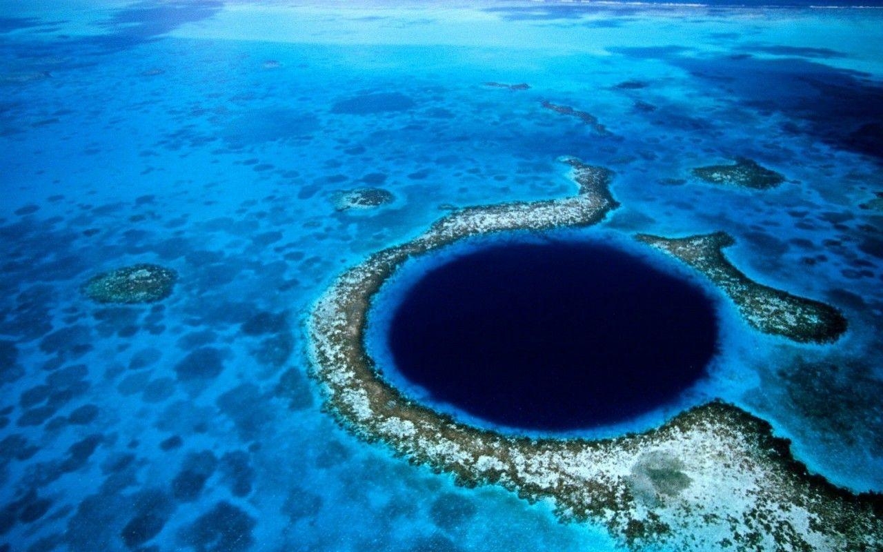 Great Blue Hole, Belize, Reisen, Naturwunder, Meer, 1280x800 HD Desktop