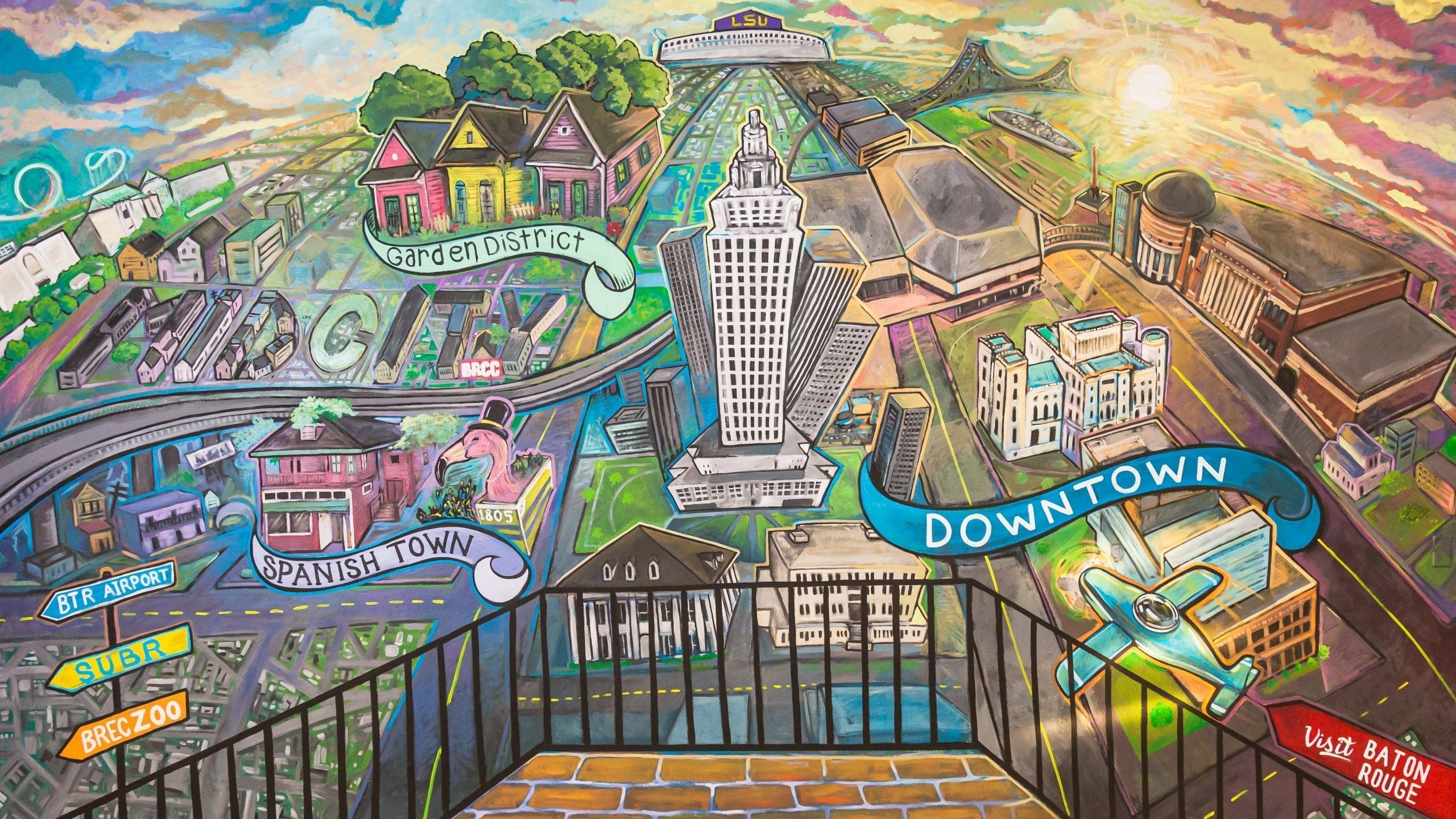 Baton Rouge, Mural, Downtown, Stadtbild, Reisen, 2560x1440 HD Desktop