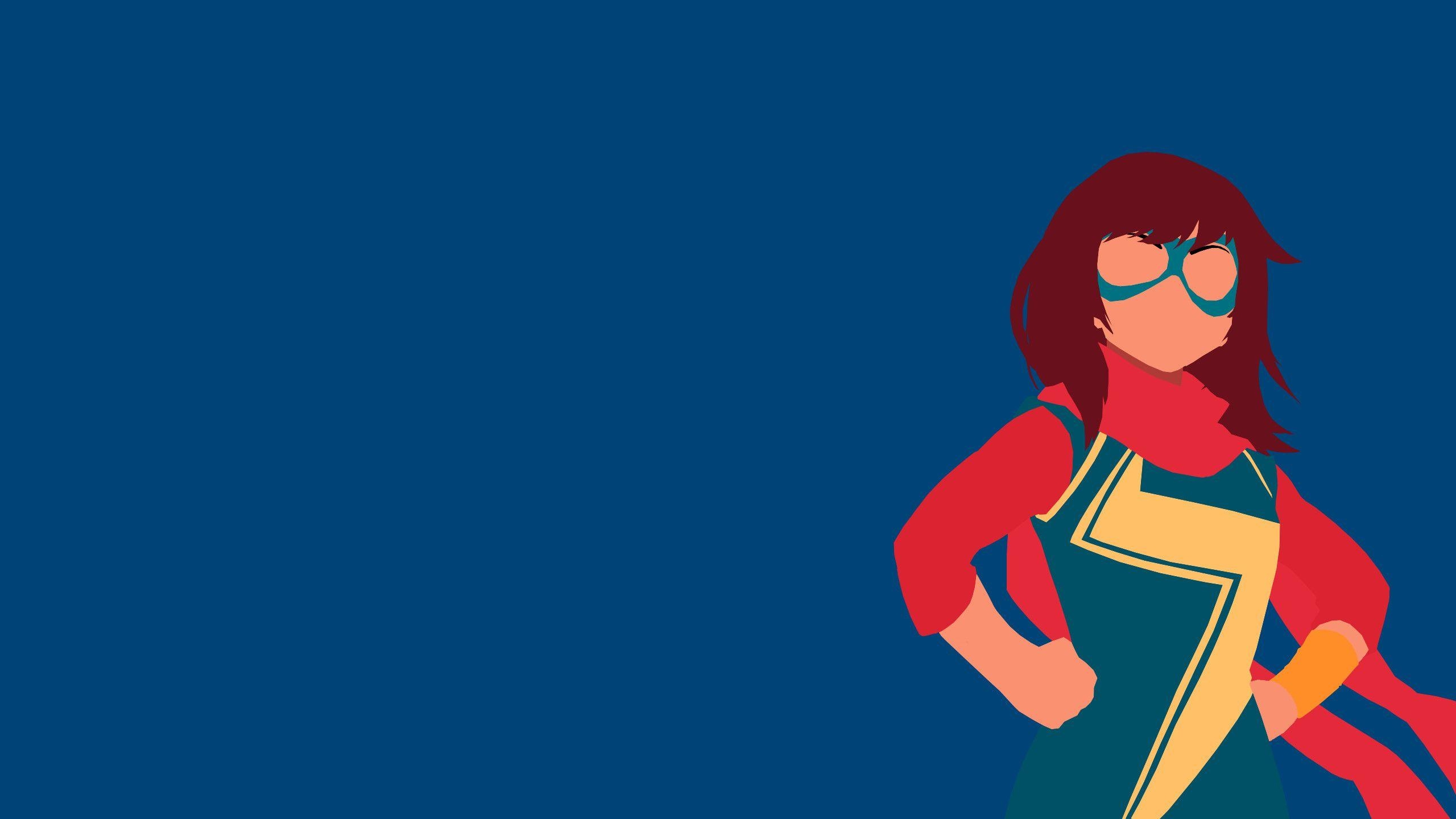 Ms. Marvel, Minimalistisch, Comics, Handy, Superheldin, 2560x1440 HD Desktop