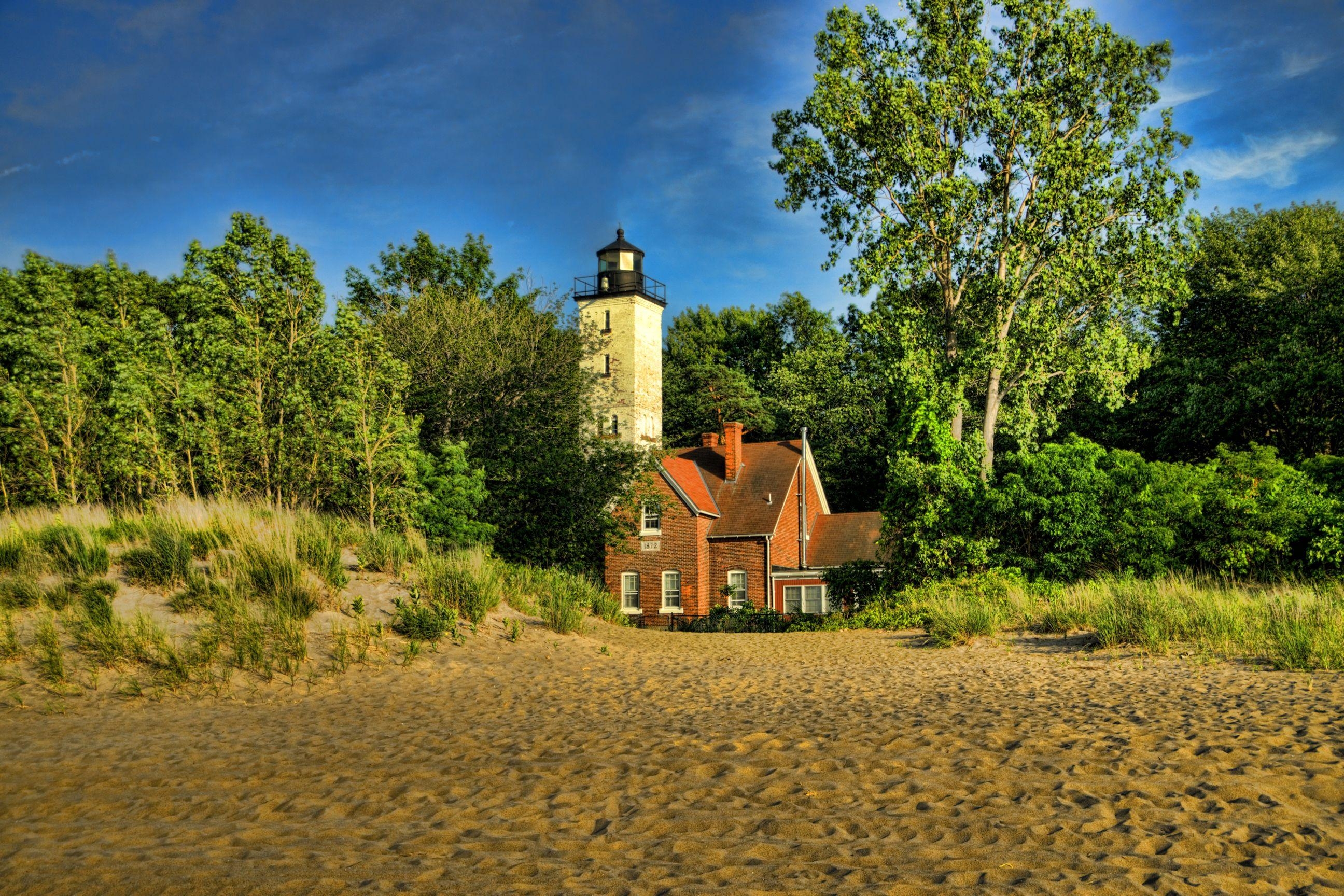 Pennsylvania, USA, Leuchtturm, Natur, Presque Isle, 2600x1730 HD Desktop