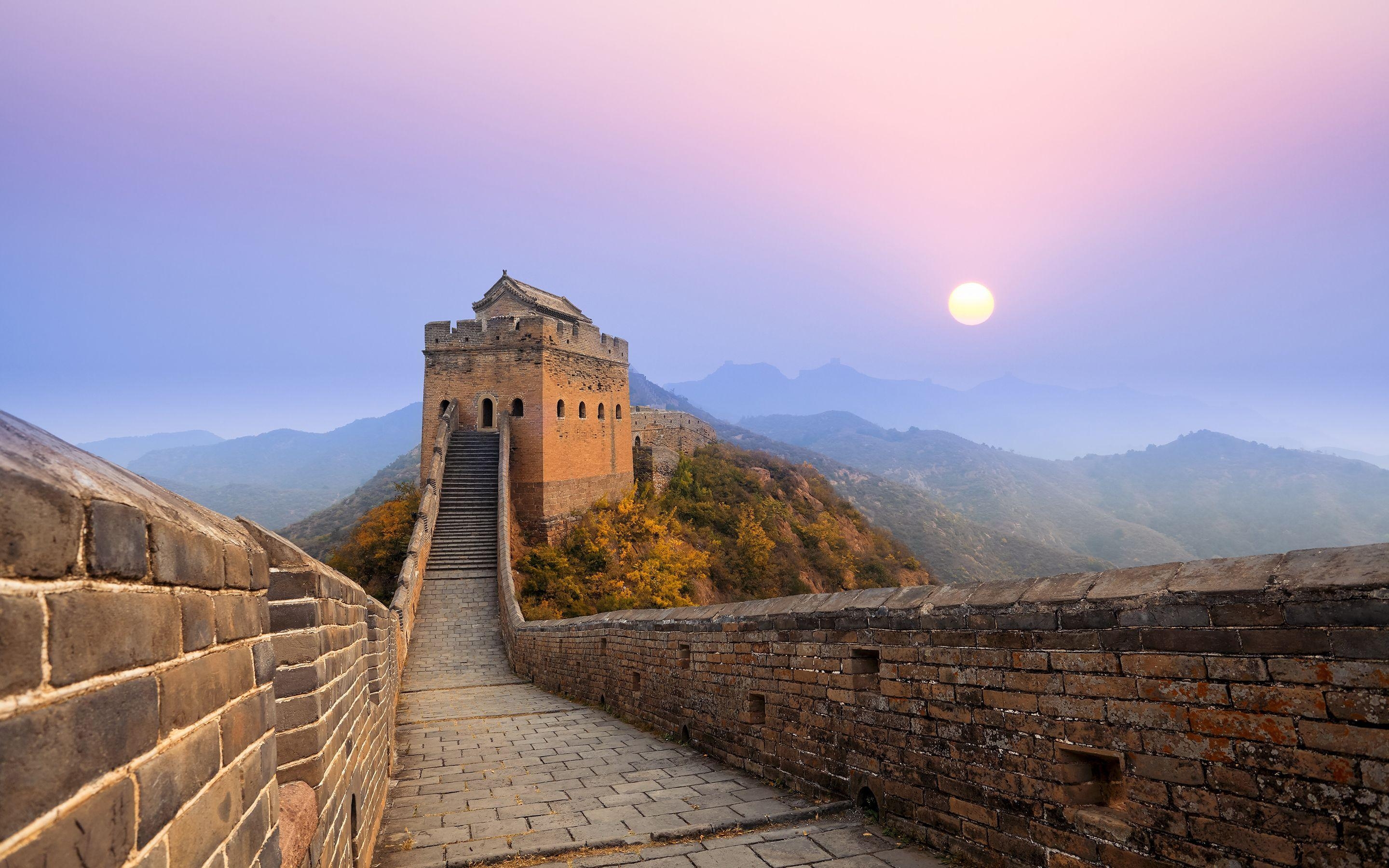 Chinesische Mauer, Sonnenaufgang, Reisen, HD, Bild, 2880x1800 HD Desktop