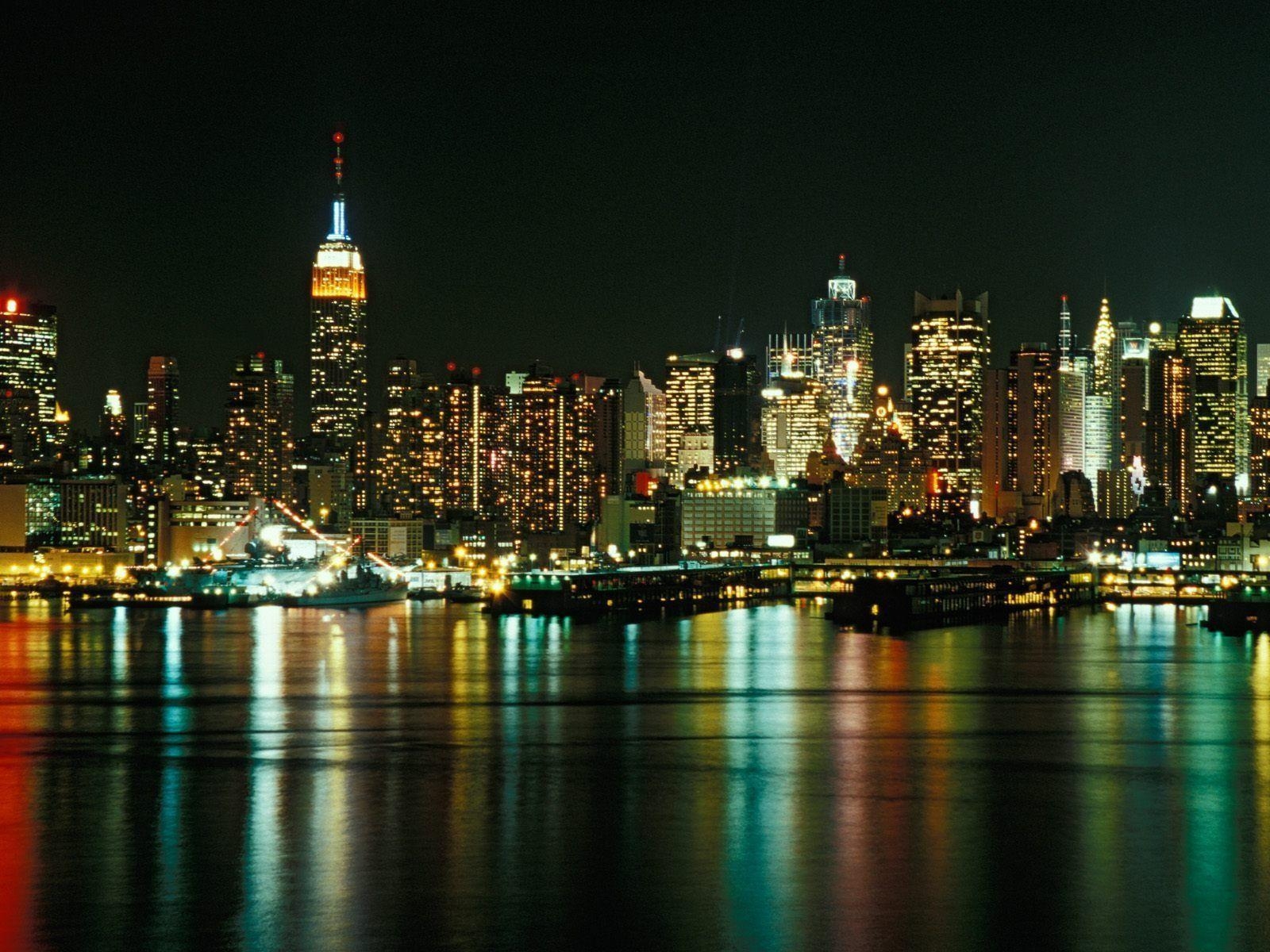 New York, Lichter, Jersey City, Panorama, 1600x1200 HD Desktop