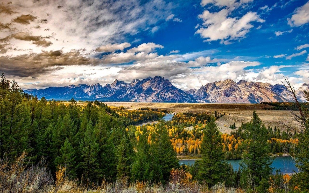 Charmanter Teton, Wyoming, Landschaft, Natur, USA, 1280x800 HD Desktop