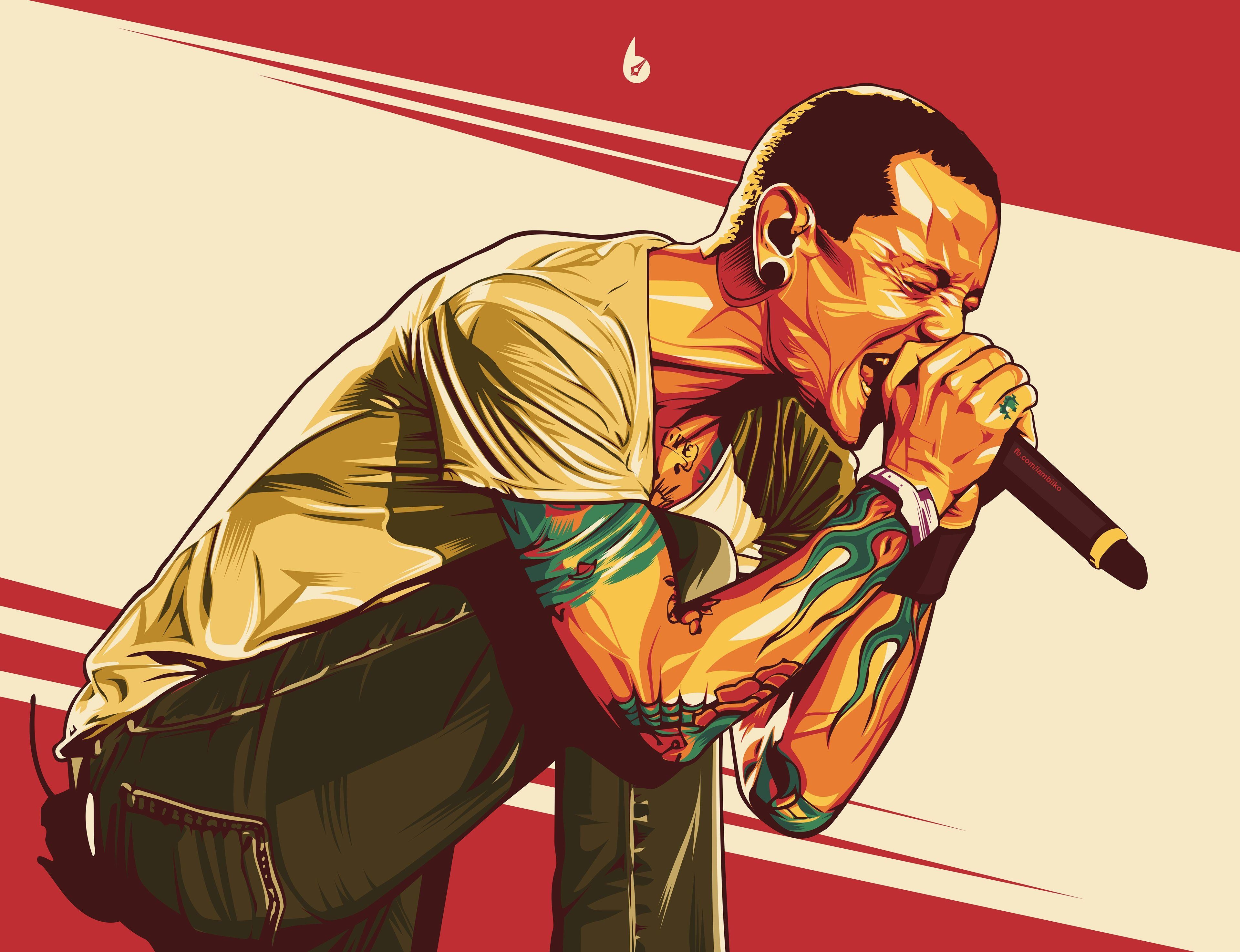 Chester Bennington, digitale Kunst, 4K HD, Musik, Kunst, 3840x2950 4K Desktop