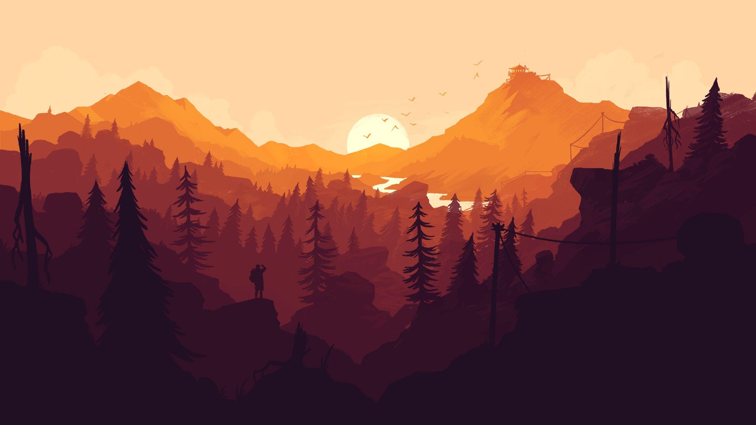 Firewatch, Hintergrundbild, Abenteuer, Wald, Natur, 2560x1440 HD Desktop