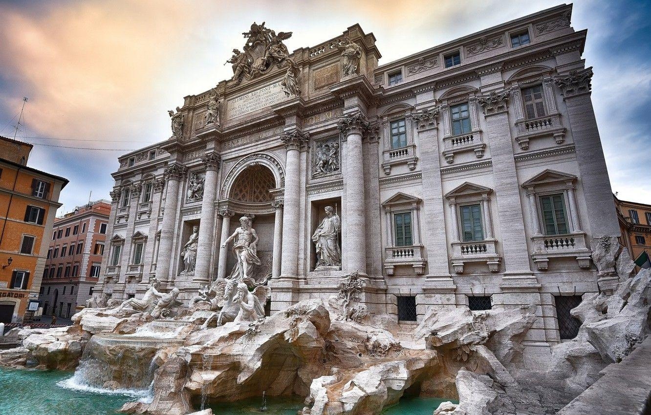 Rom, Vatikan, Trevi-Brunnen, Wallpaper, Italien, 1340x850 HD Desktop