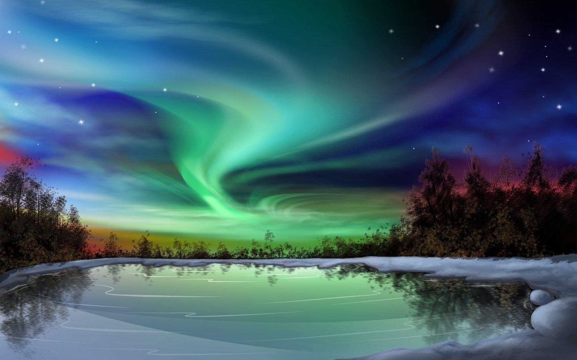 Aurora Borealis, Nordlichter, Weltraum, HD, Naturphänomen, 1920x1200 HD Desktop