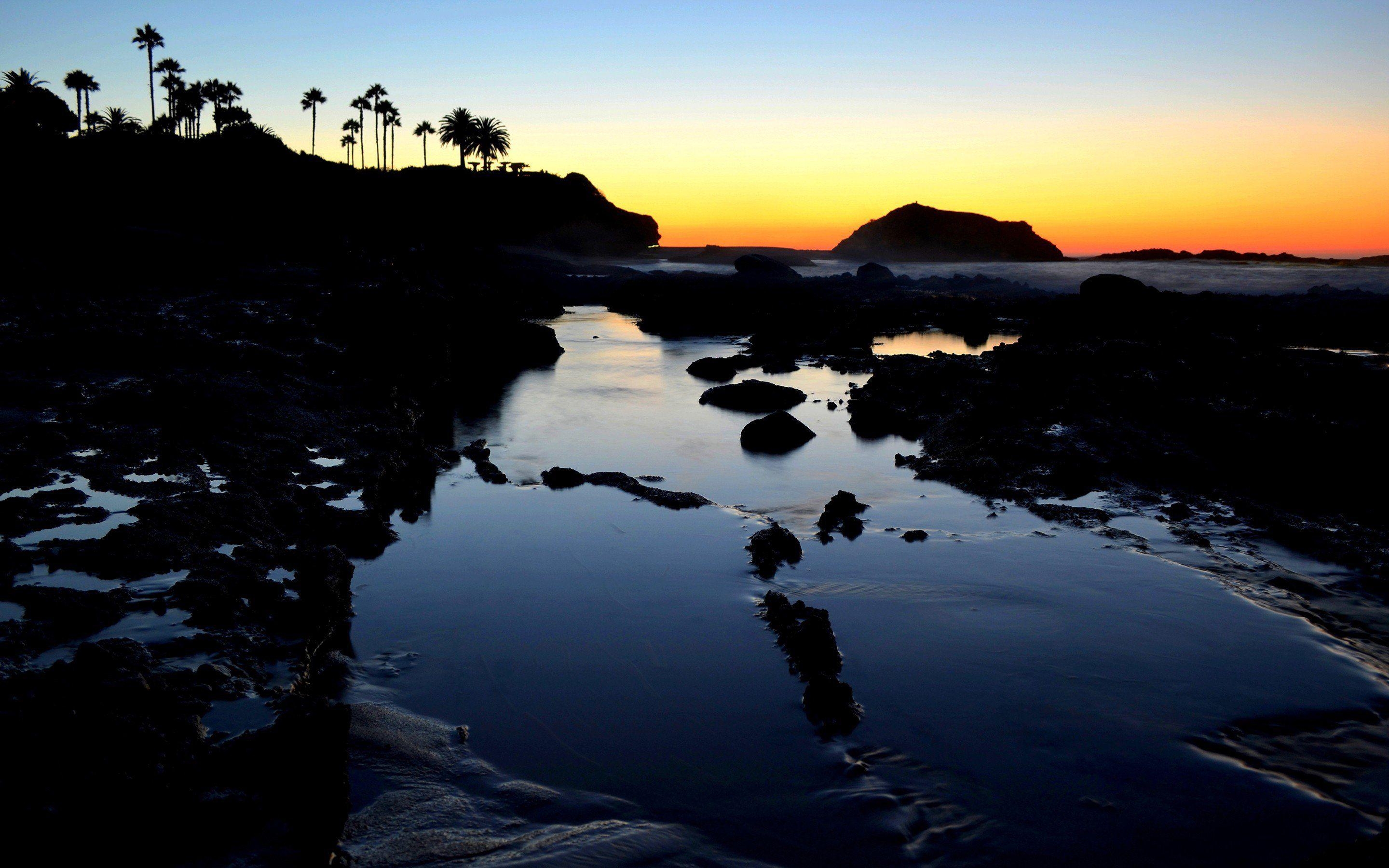 Laguna Beach, Sonnenuntergang, Natur, 4K, Bild, 2880x1800 HD Desktop