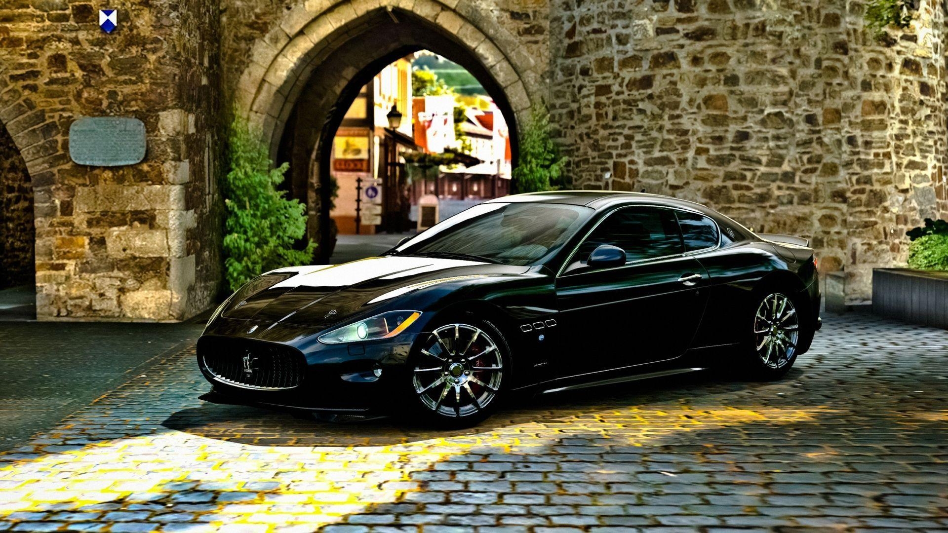 Schwarz Maserati GranTurismo, Wallpaper, 1920x1080 Full HD Desktop