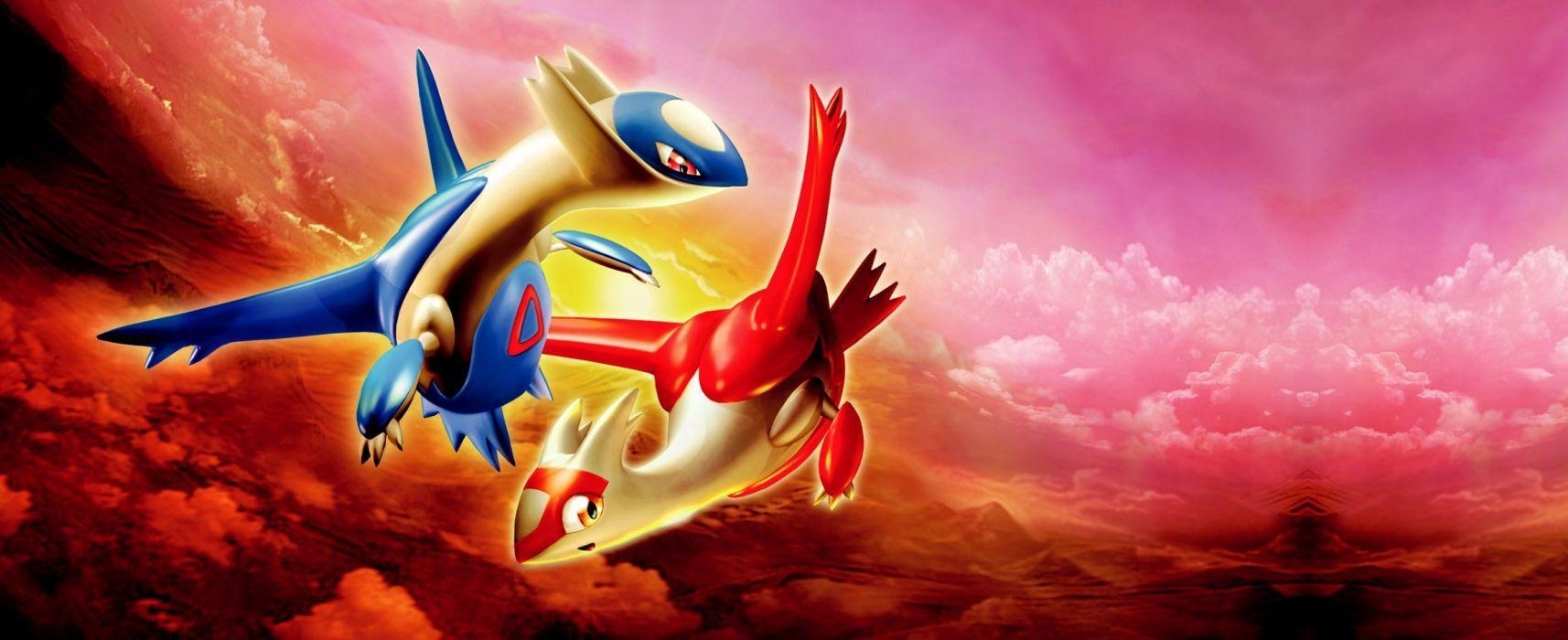 Latios und Latias, Pokemon, Anime, Duo, Wallpaper, 1720x700 Dual Screen Desktop