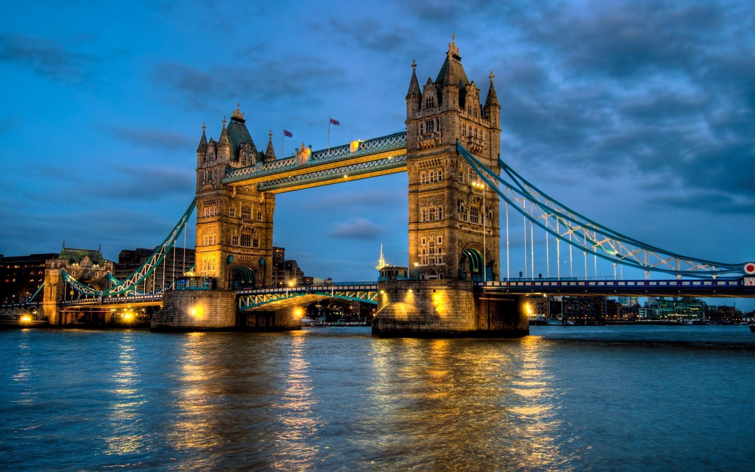 Tower Bridge, Wallpaper, 12 x 1600, Fotografie, Nacht, 2560x1600 HD Desktop