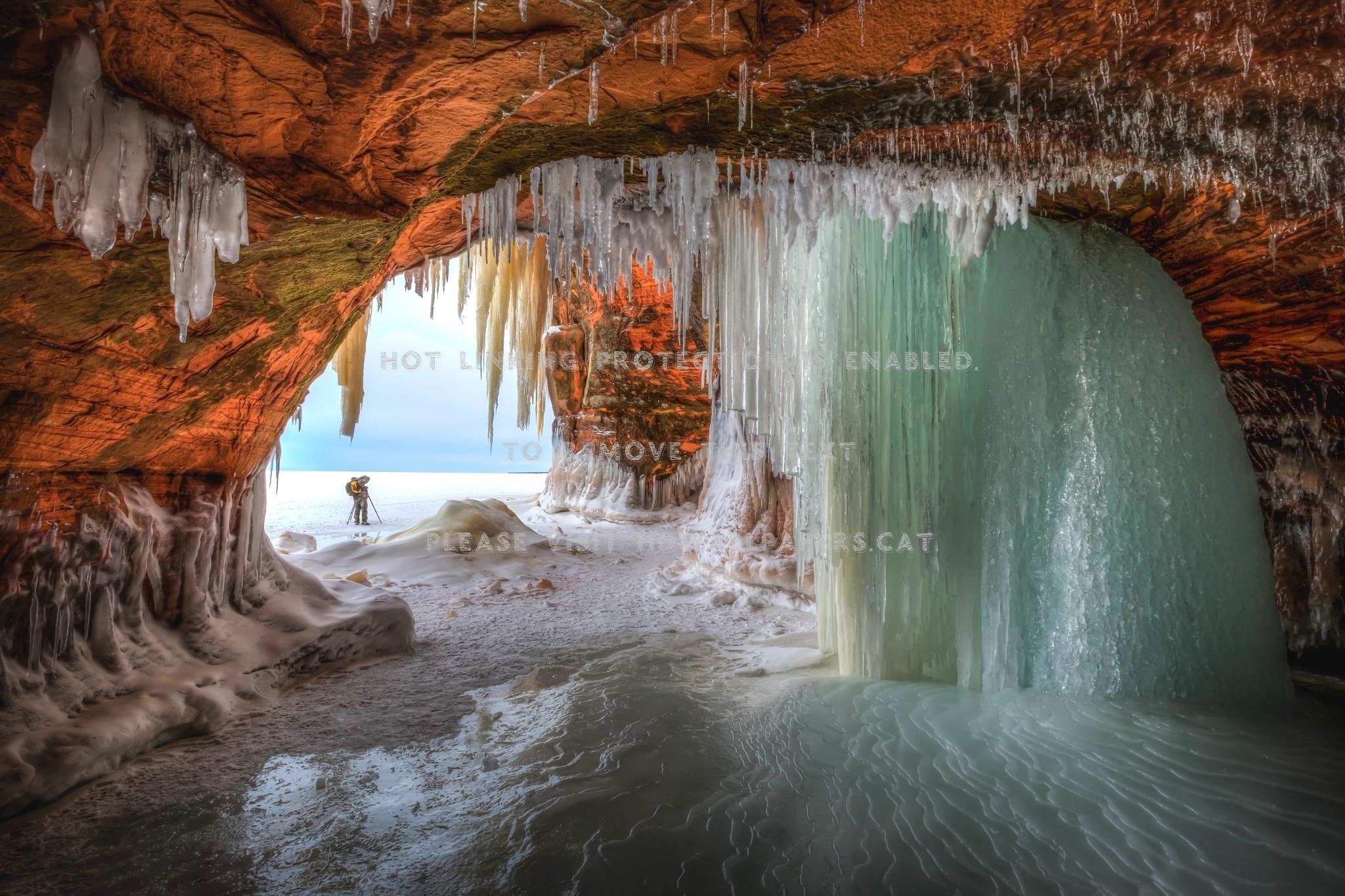 Eishöhle, Fotograf, Gefroren, Lake Superior, Winter, 2050x1370 HD Desktop