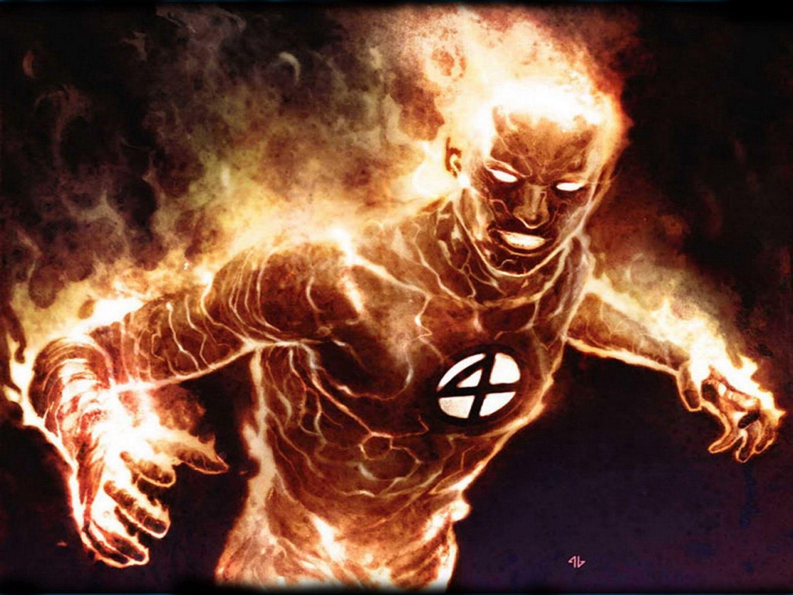 Human Torch, Wallpaper, Comics, Feuer, Bild, 1600x1200 HD Desktop