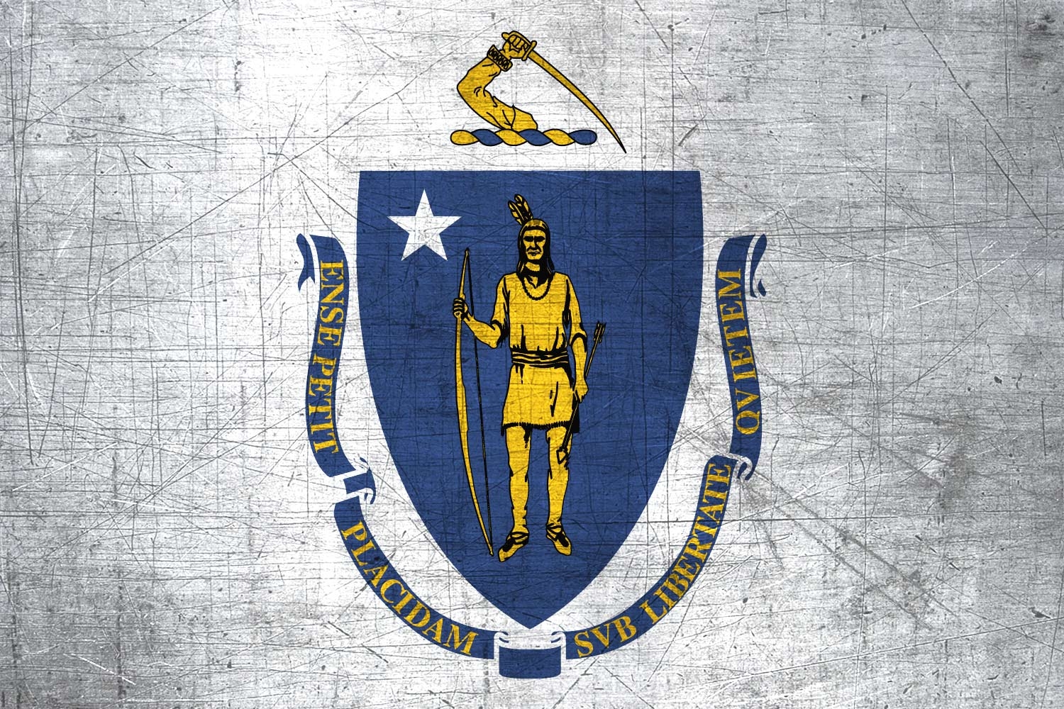 Flagge, Massachusetts, Metall, Symbol, Identität, 1500x1000 HD Desktop