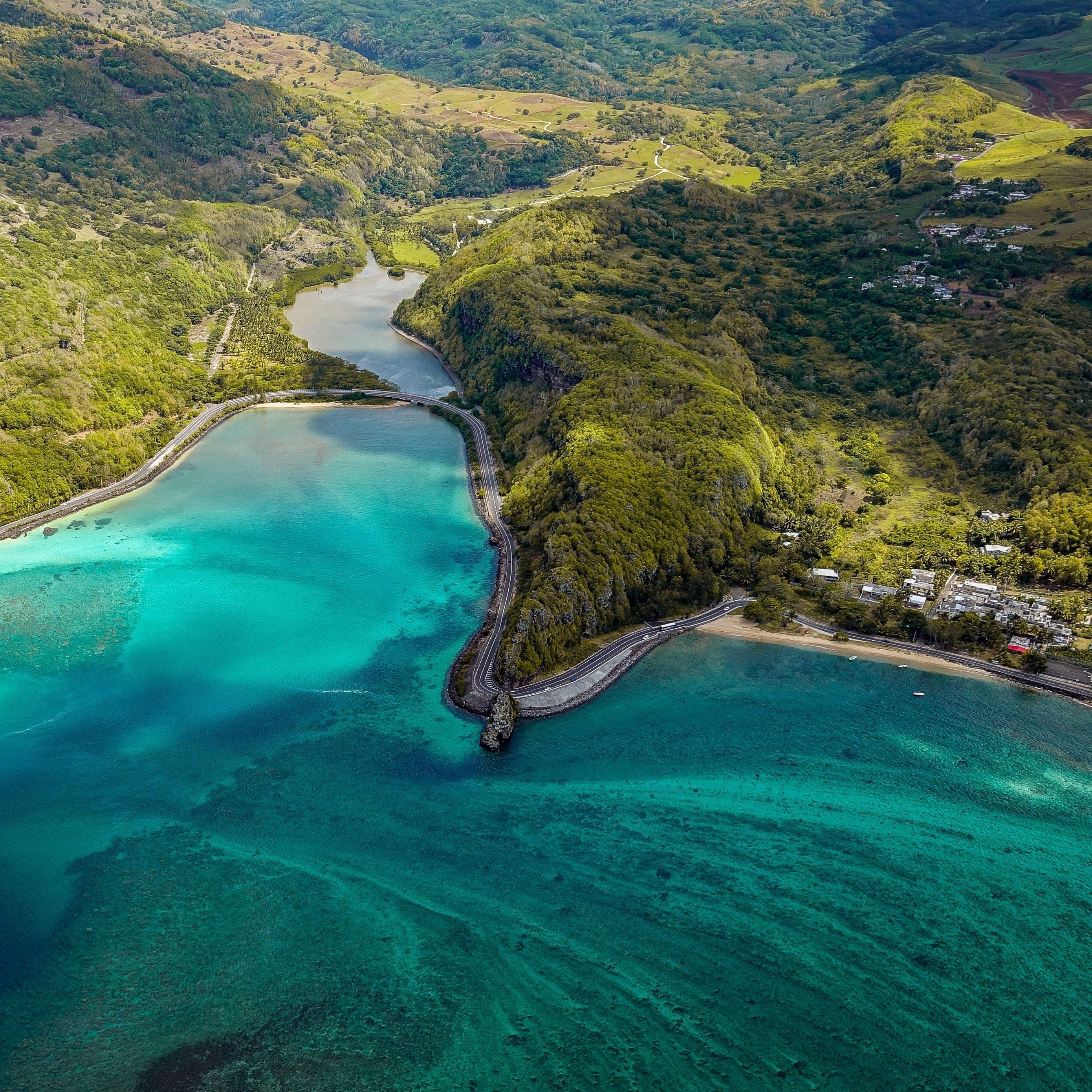 Insel, Luftaufnahme, Mauritius, Ozeanblick, Reise, 2780x2780 HD Handy