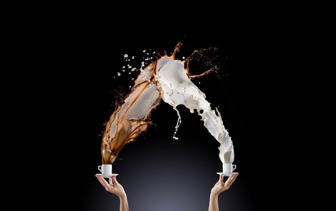 Kaffee, Milch, Getränk, Mischung, Frühstück, 1280x810 HD Desktop