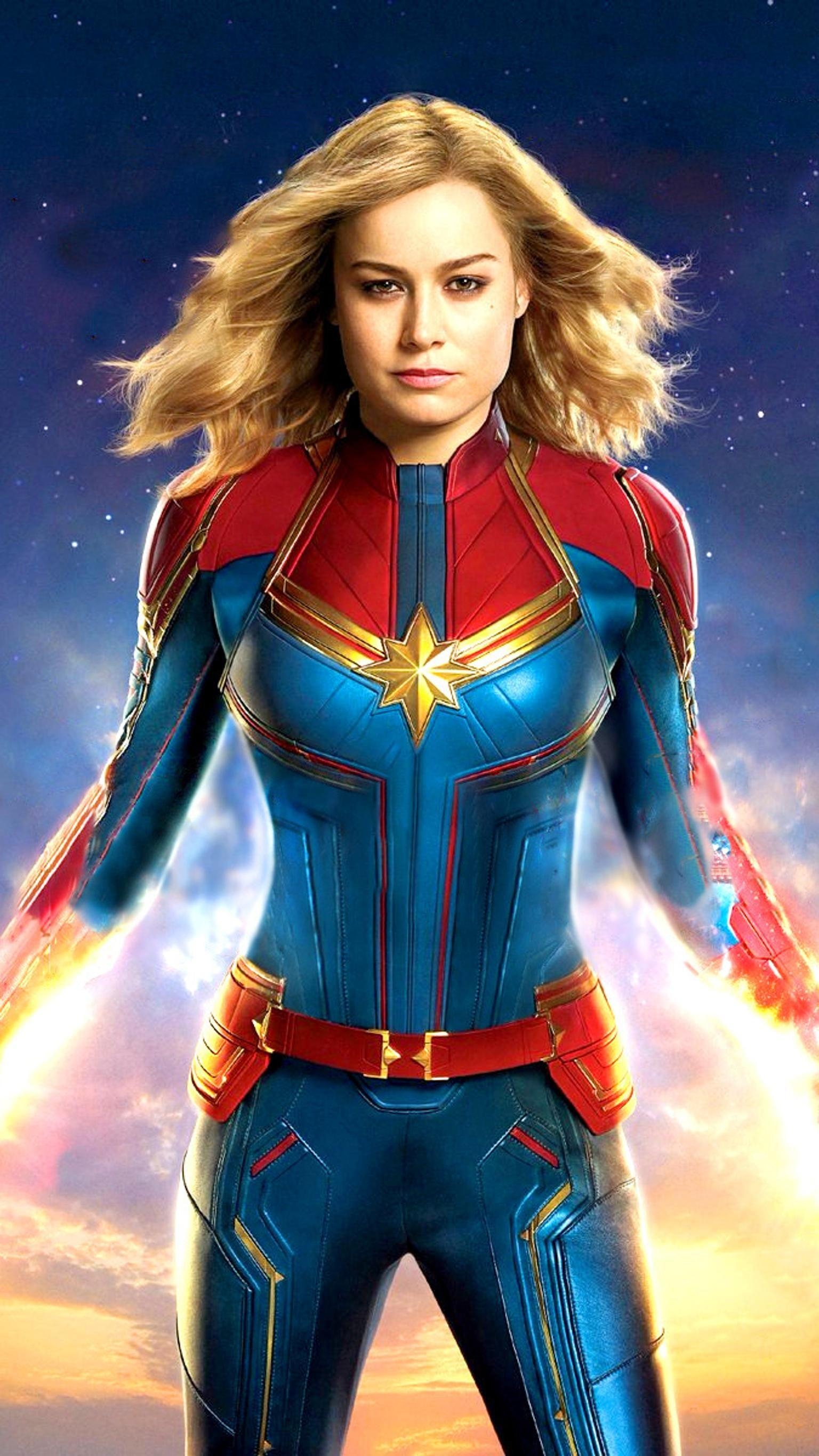 Captain Marvel, Brie Larson, 2019, Moviemania, 4K, 1540x2740 HD Handy