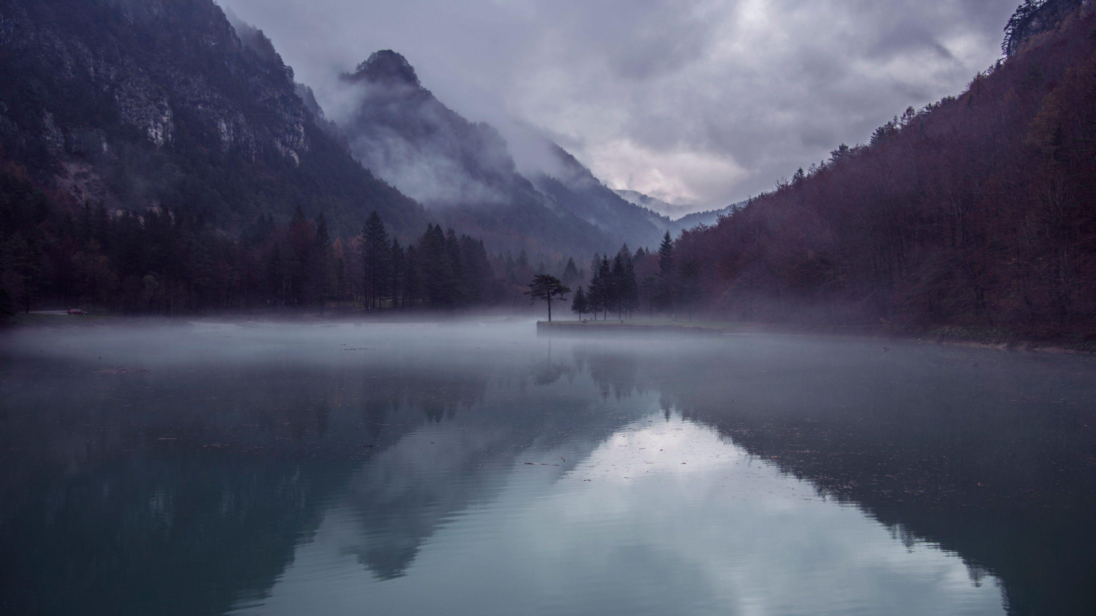 Bergsee, Hintergrund, Natur, Landschaft, 4K, 3840x2160 4K Desktop