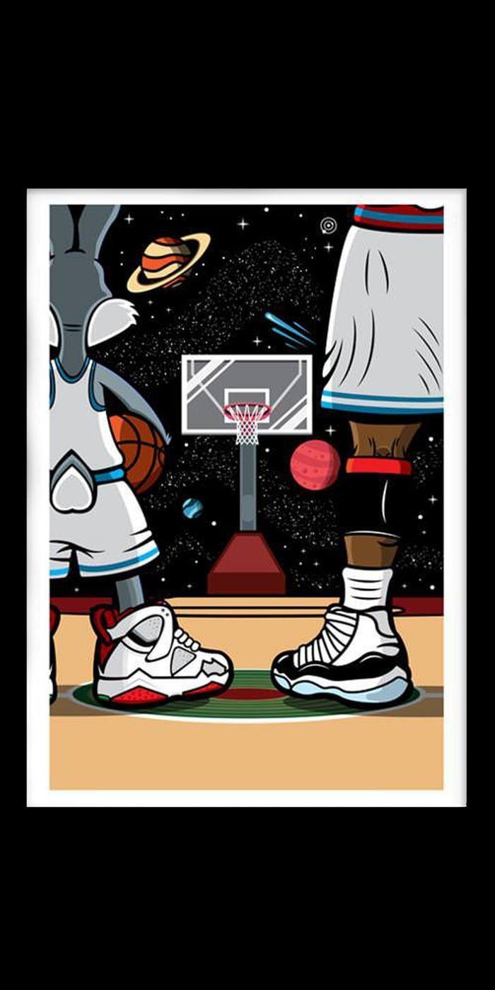 Space Jam, Klassiker, Leinwand, Basketball, Michael Jordan, 700x1400 HD Handy