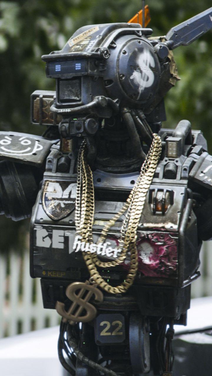 Chappie, Film, Filmkunst, Hintergrund, Roboter, 720x1280 HD Handy