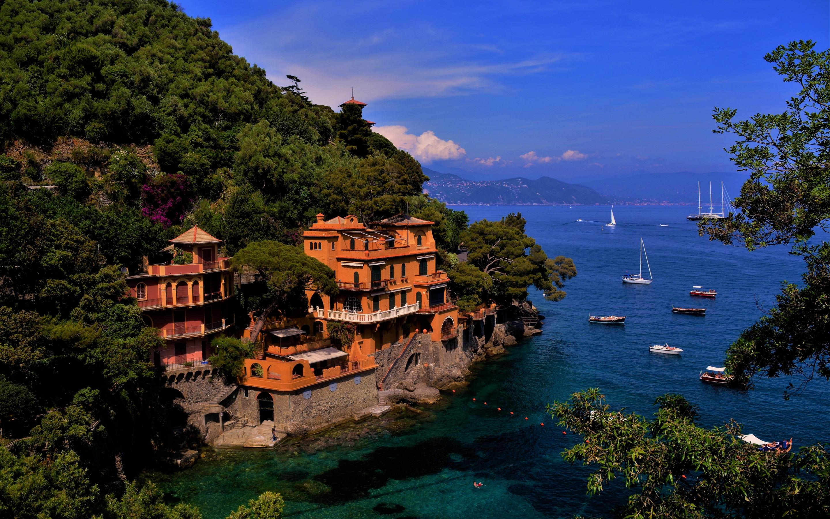 Portofino, Italienische Riviera, Mittelmeer, Sommer, Panorama, 2880x1800 HD Desktop