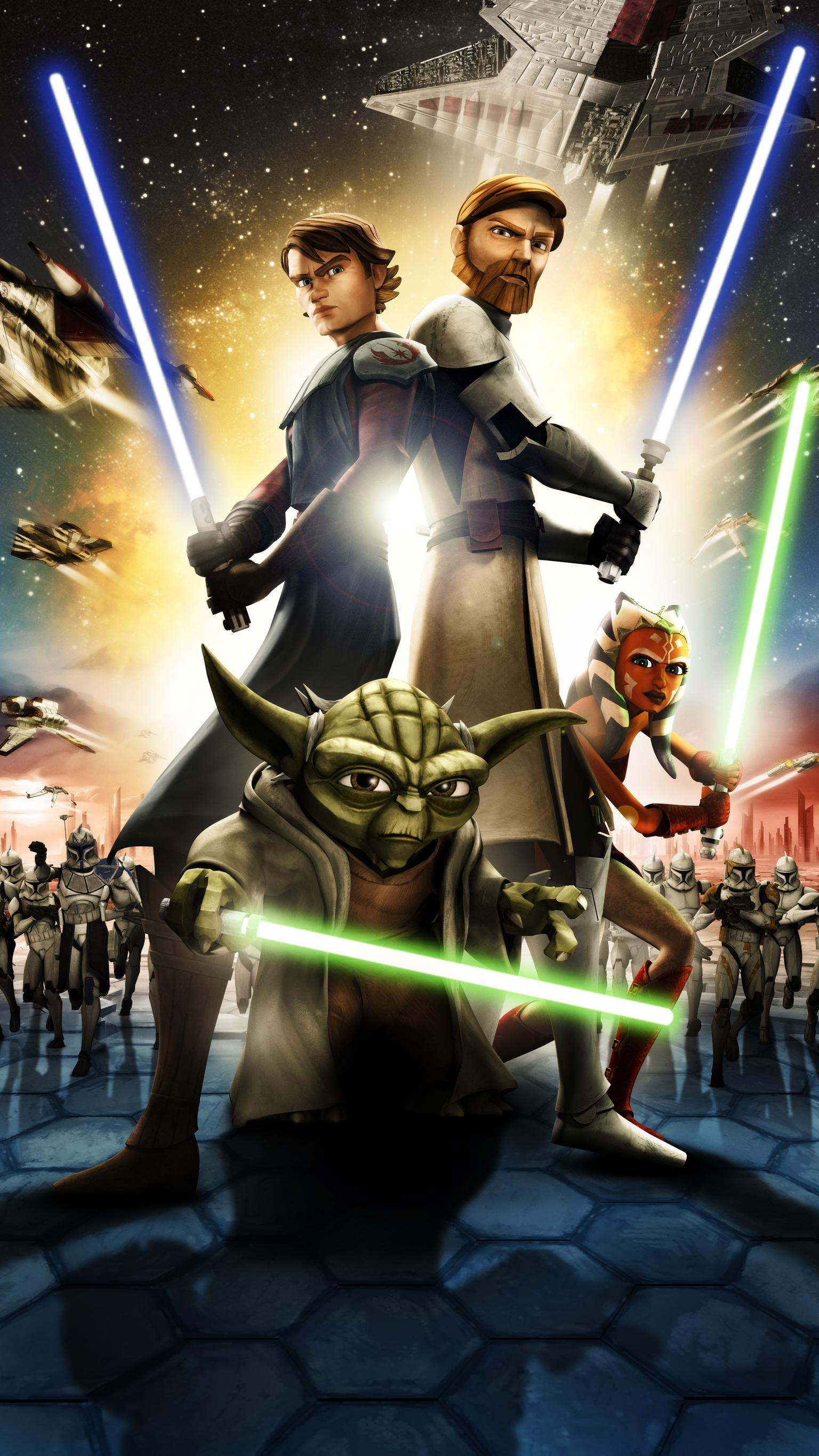 Star Wars, Klonkriege, 2008, Mobil, Cartoon, 1540x2740 HD Handy