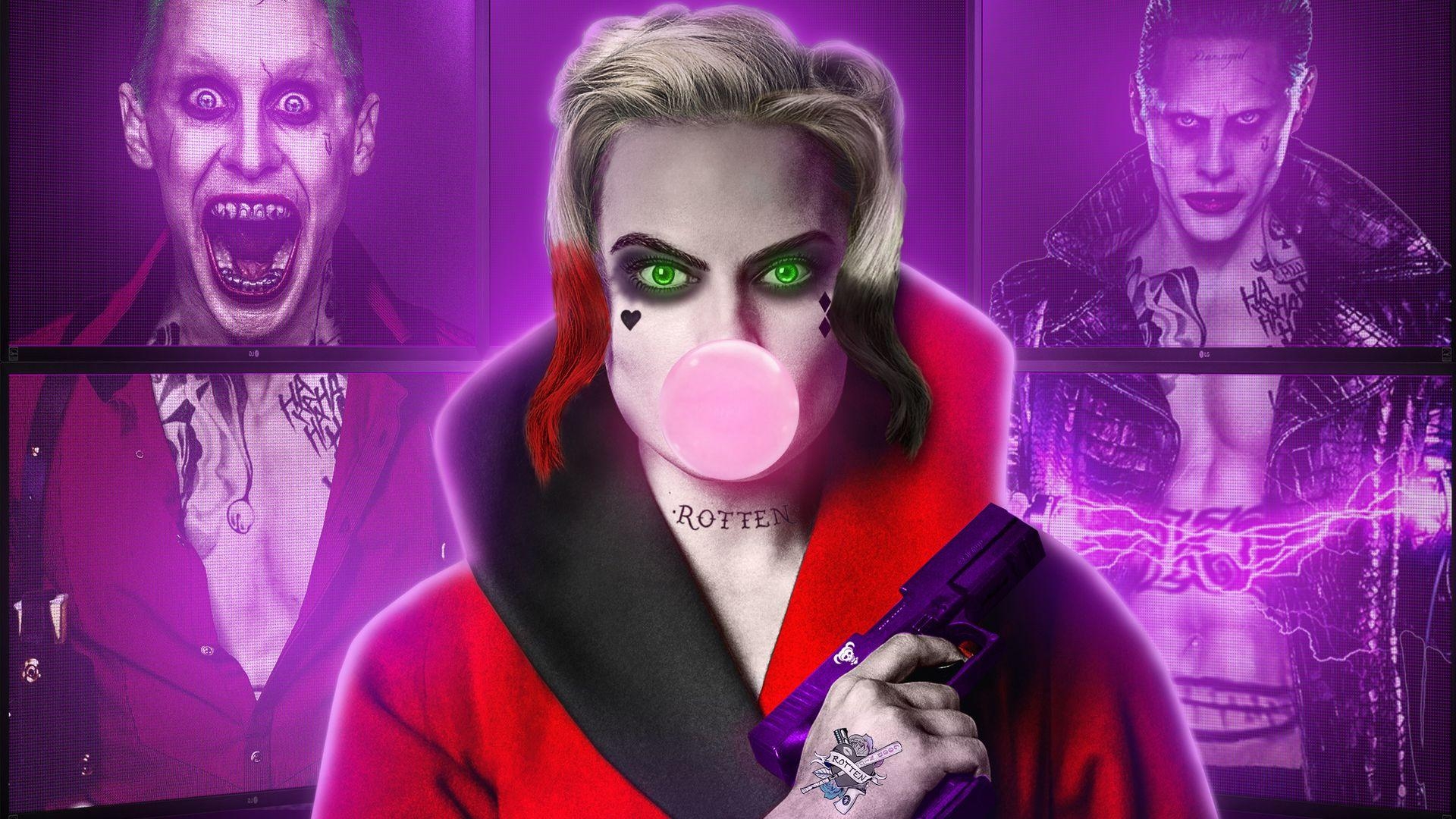 DC Comics, Margot Robbie, Harley Quinn, Joker, Film, 1920x1080 Full HD Desktop