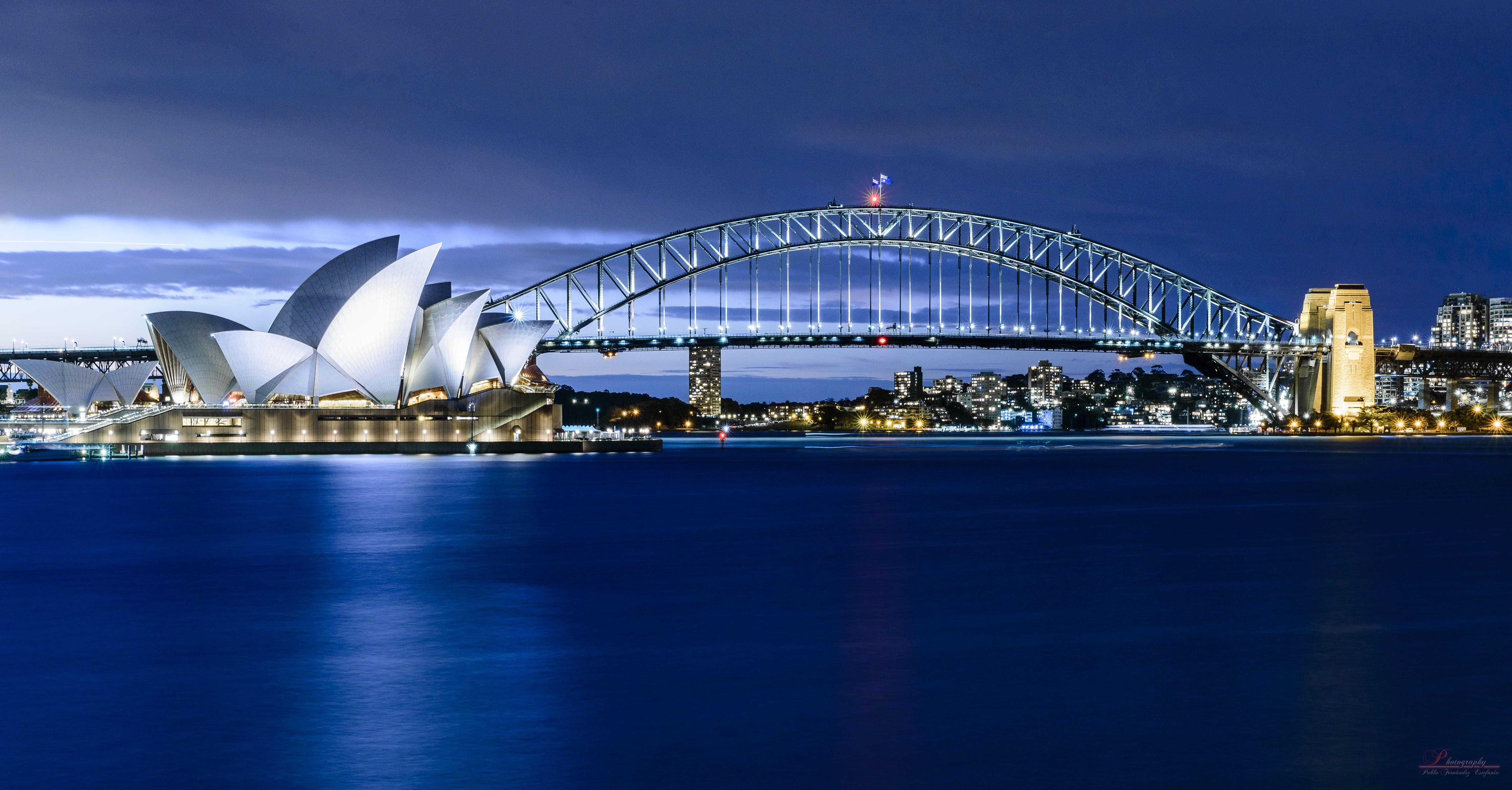 Sydney Oper, Hafenbrücke, Landschaft, Australien, Architektur, 5910x3090 4K Desktop