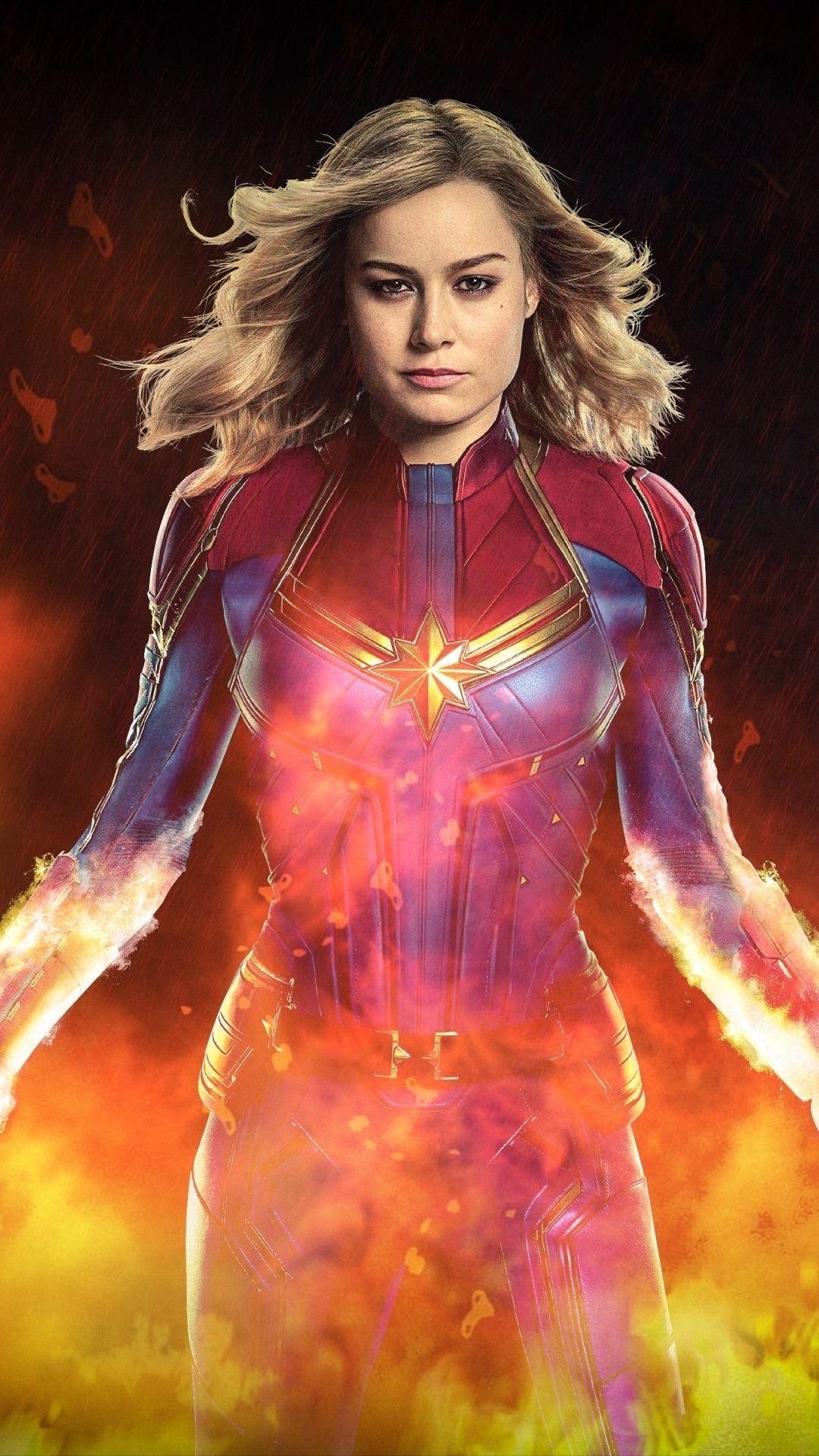 Brie Larson, Captain Marvel, Fanart, 2019, Film, 1080x1920 Full HD Handy